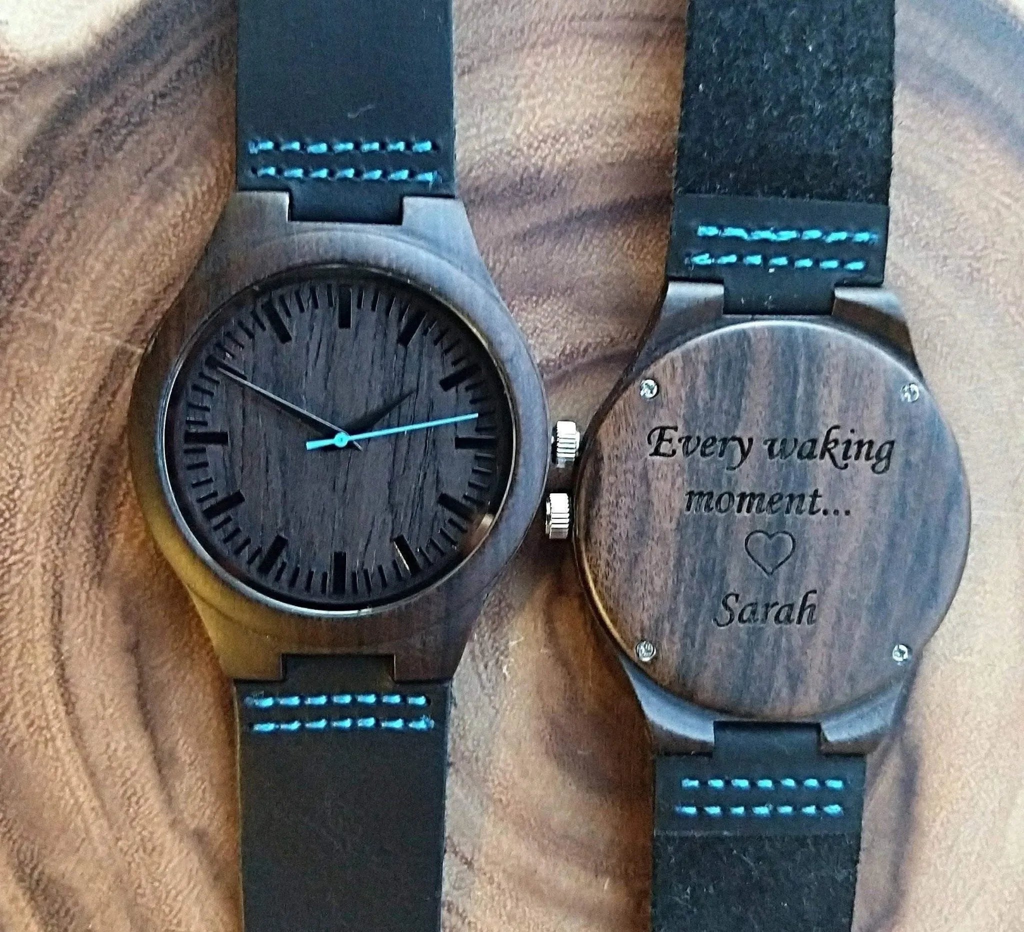 Groomsmen Set Of 5 Wooden Men's Watches - Blue Energico