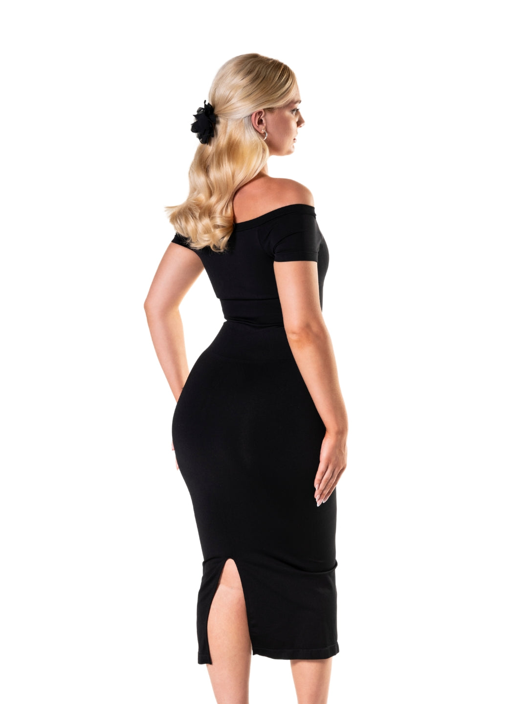 Off-Shoulder Shapewear Split Dress