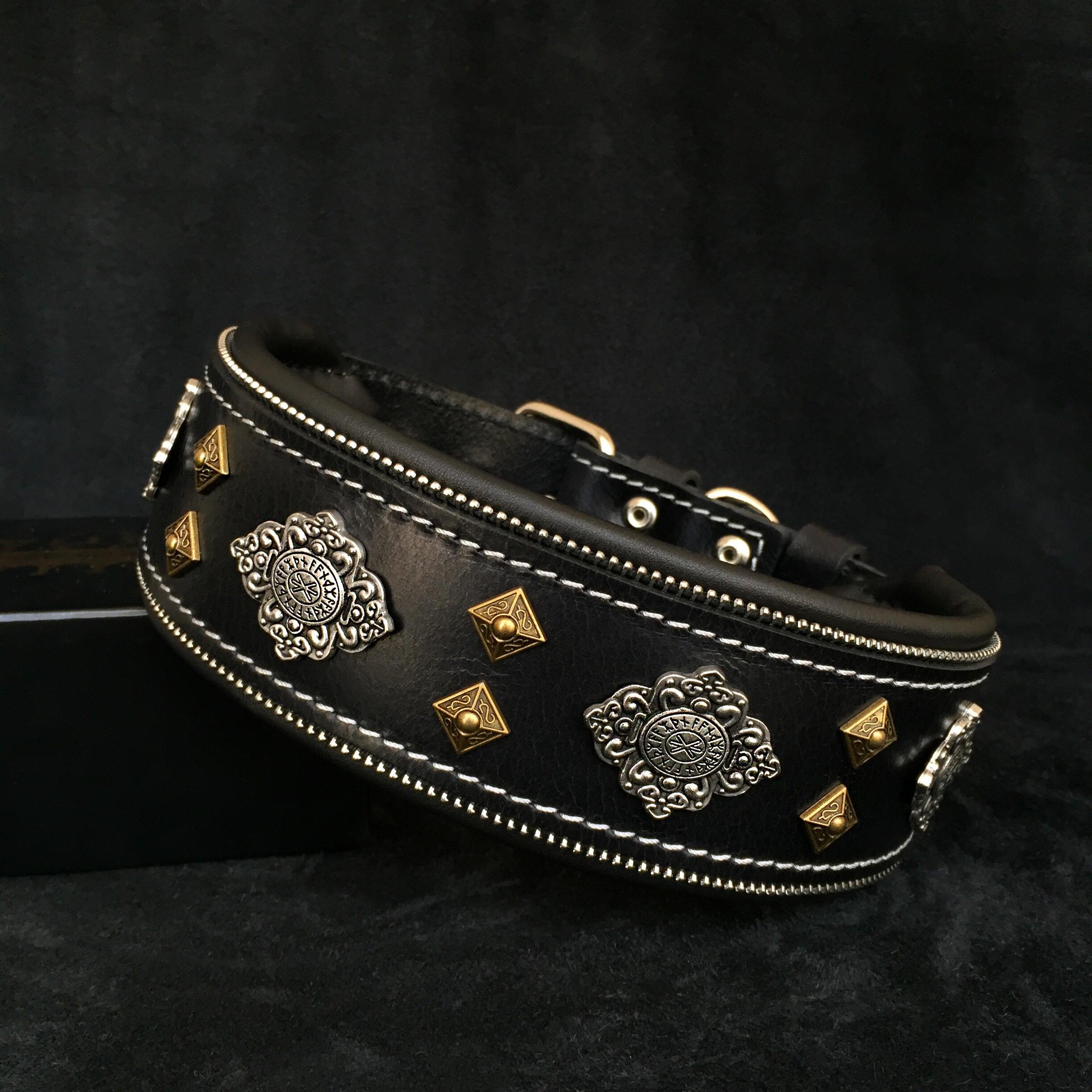 "Aztec" Dog Collar. Black