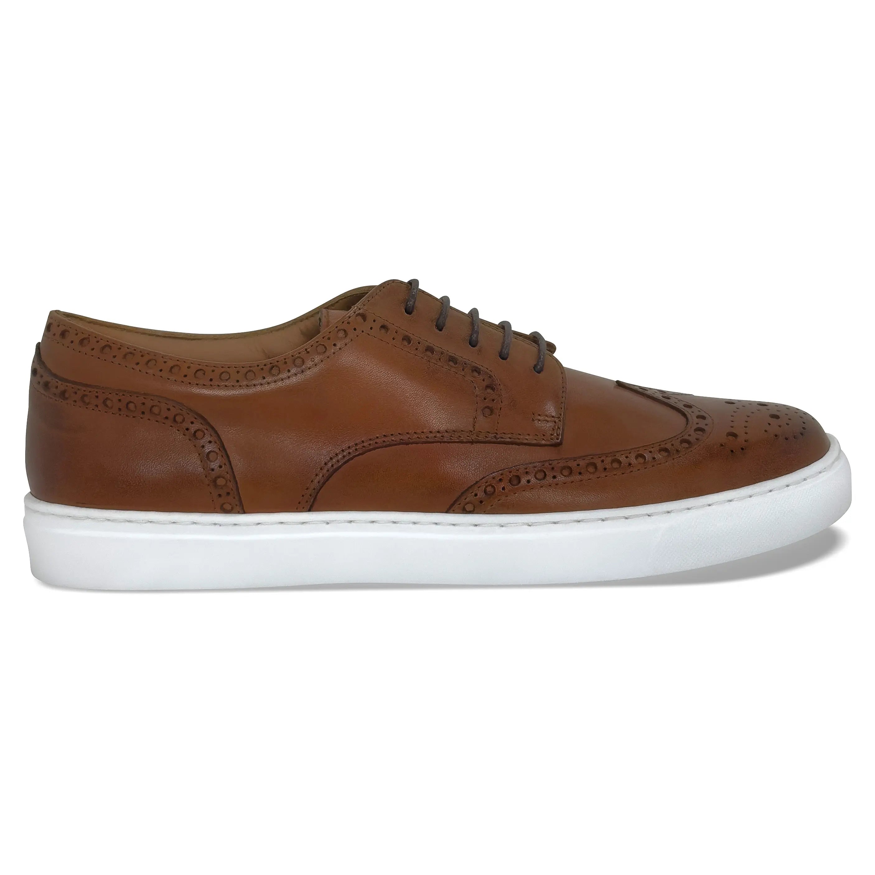 Men's Don Giovanni Wingtips Sneakers - Cognac w/ White Sole