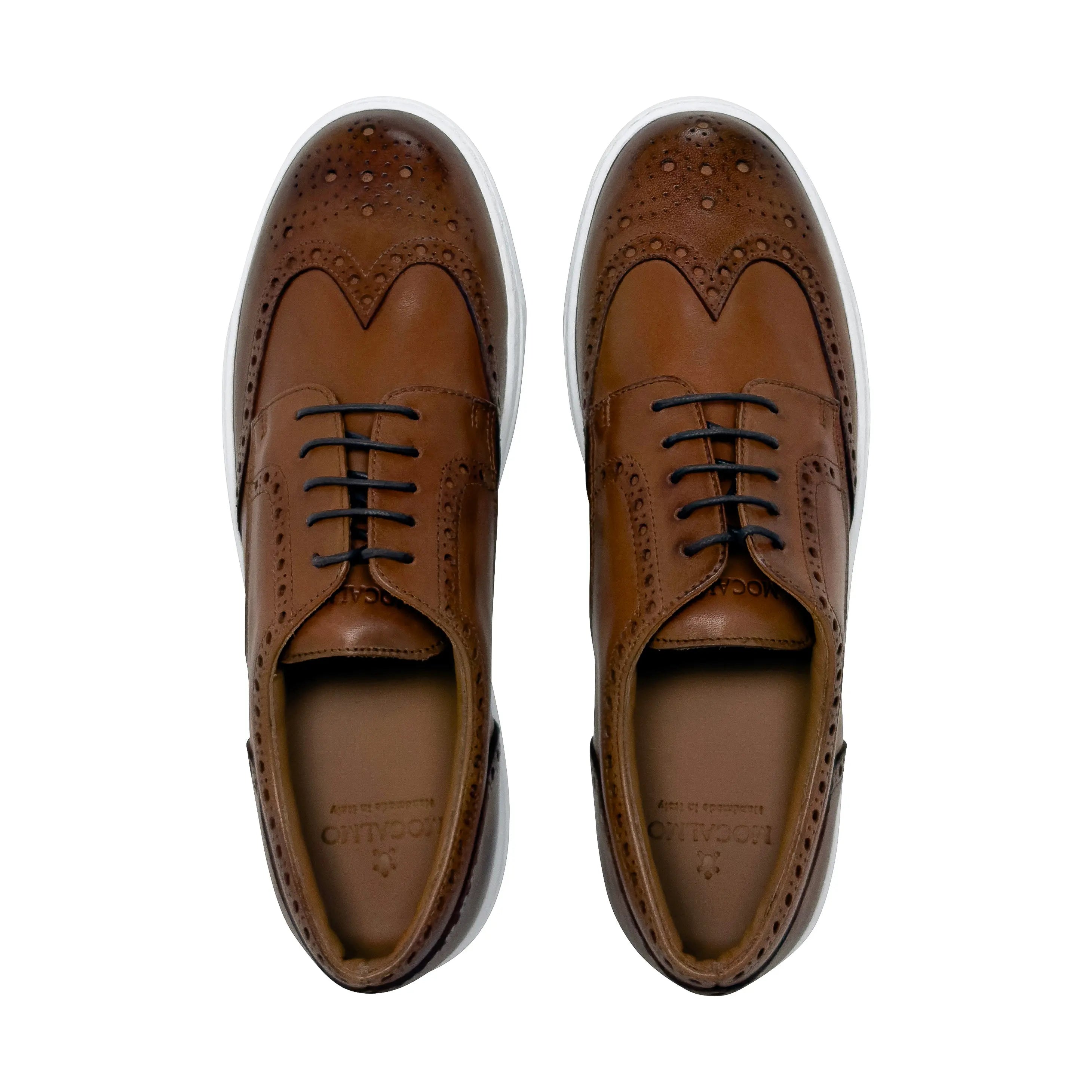 Men's Don Giovanni Wingtips Sneakers - Cognac w/ White Sole