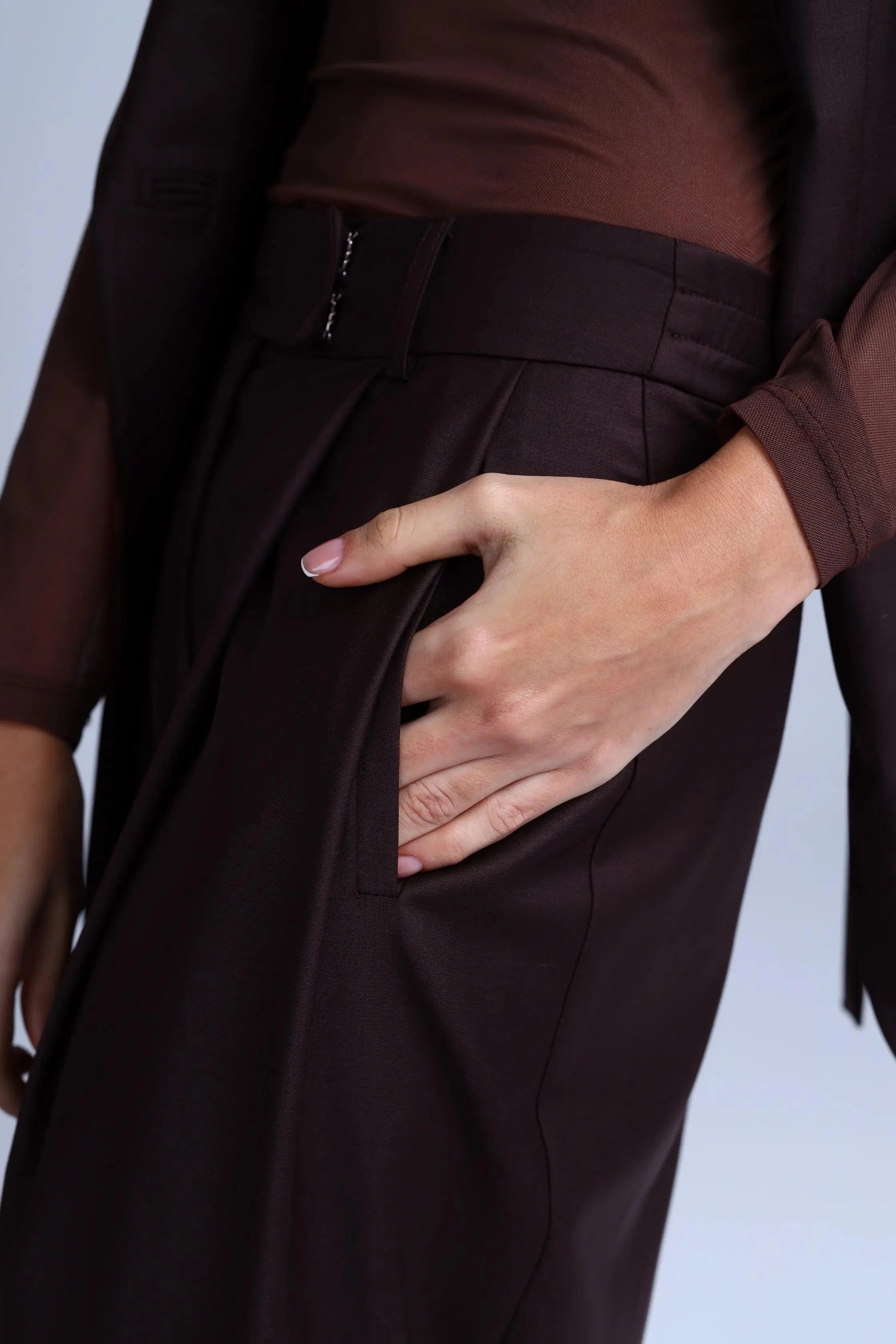 Broadway 3-Piece Monica Tailored Virgin Wool Suit in Dark Coffee