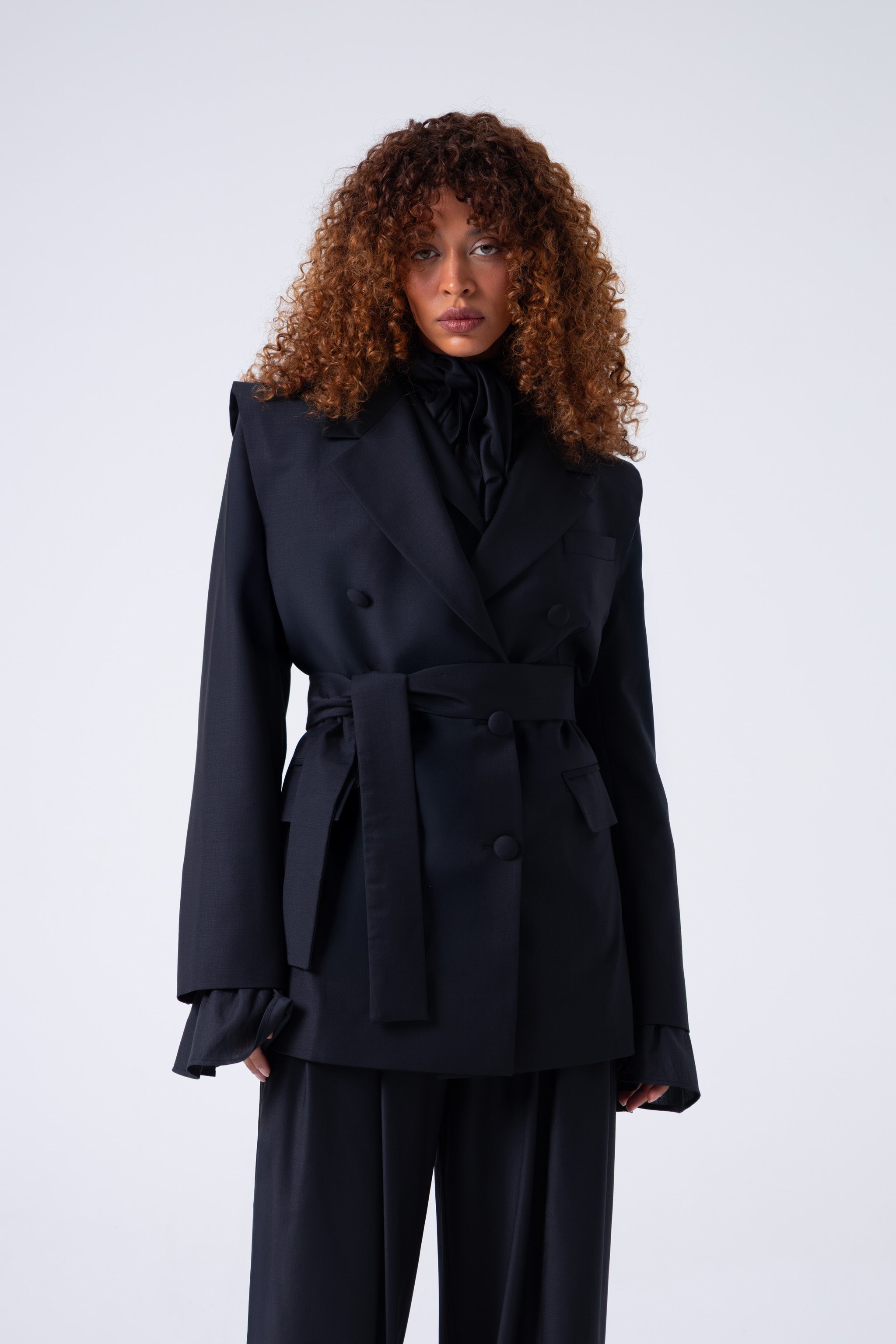 Broadway 3-Piece Liza Tailored Virgin Wool Suit in Deep Black