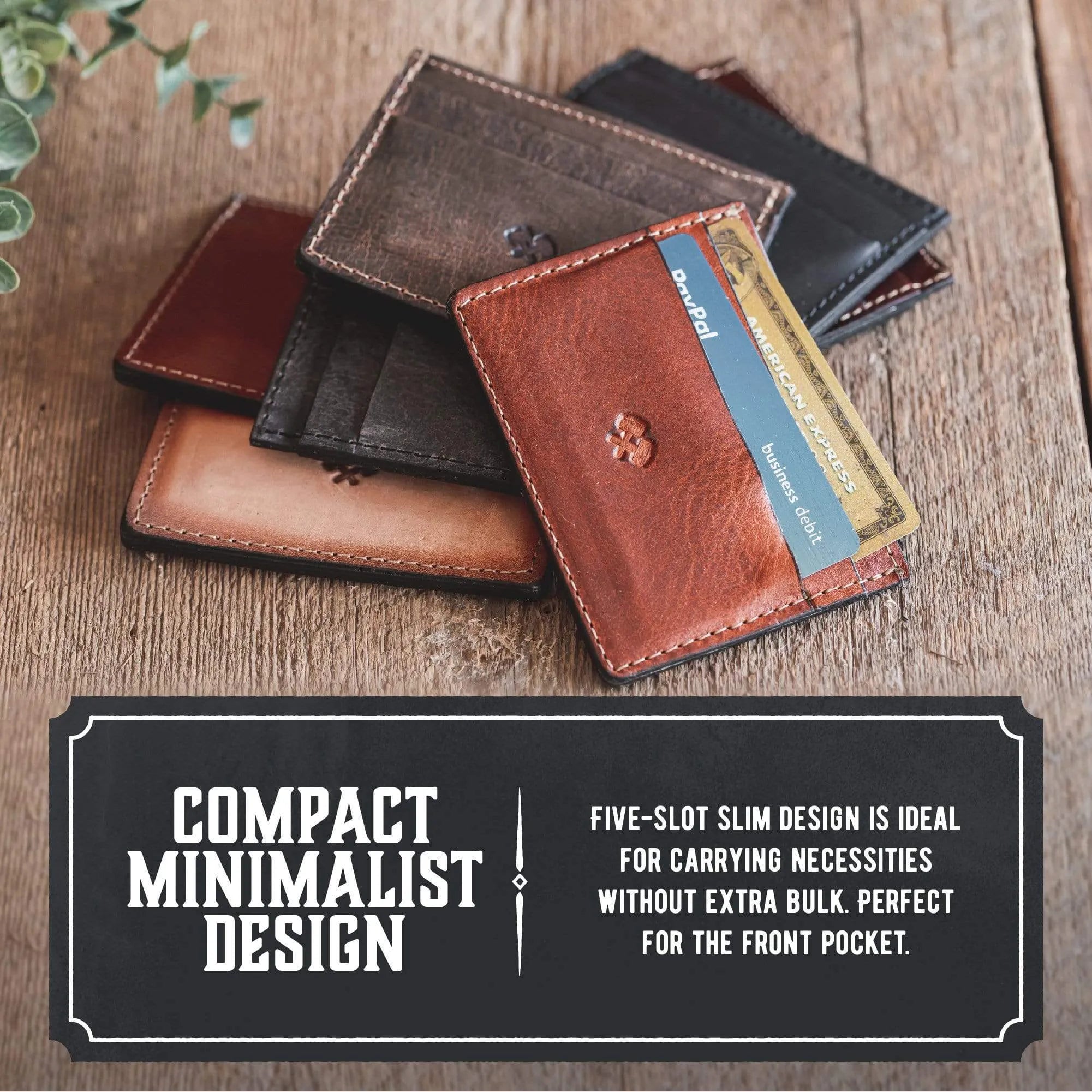 Men's Slim Front Pocket Wallet with 5 Slots