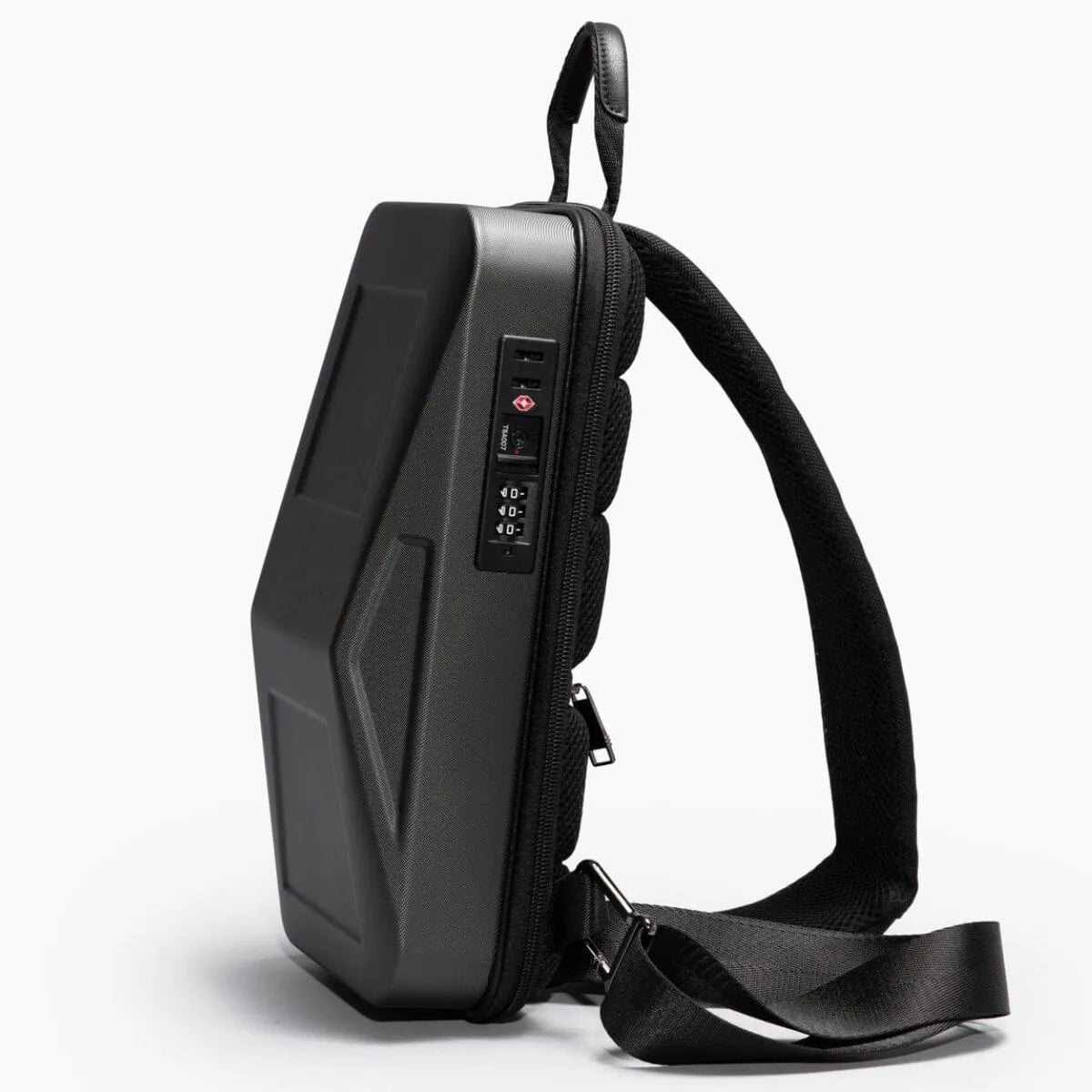 Cyber Sling: Tesla Cybertruck-inspired (7l, Usb Port, Crossbody, Tsa Lock, Messenger Bag)
