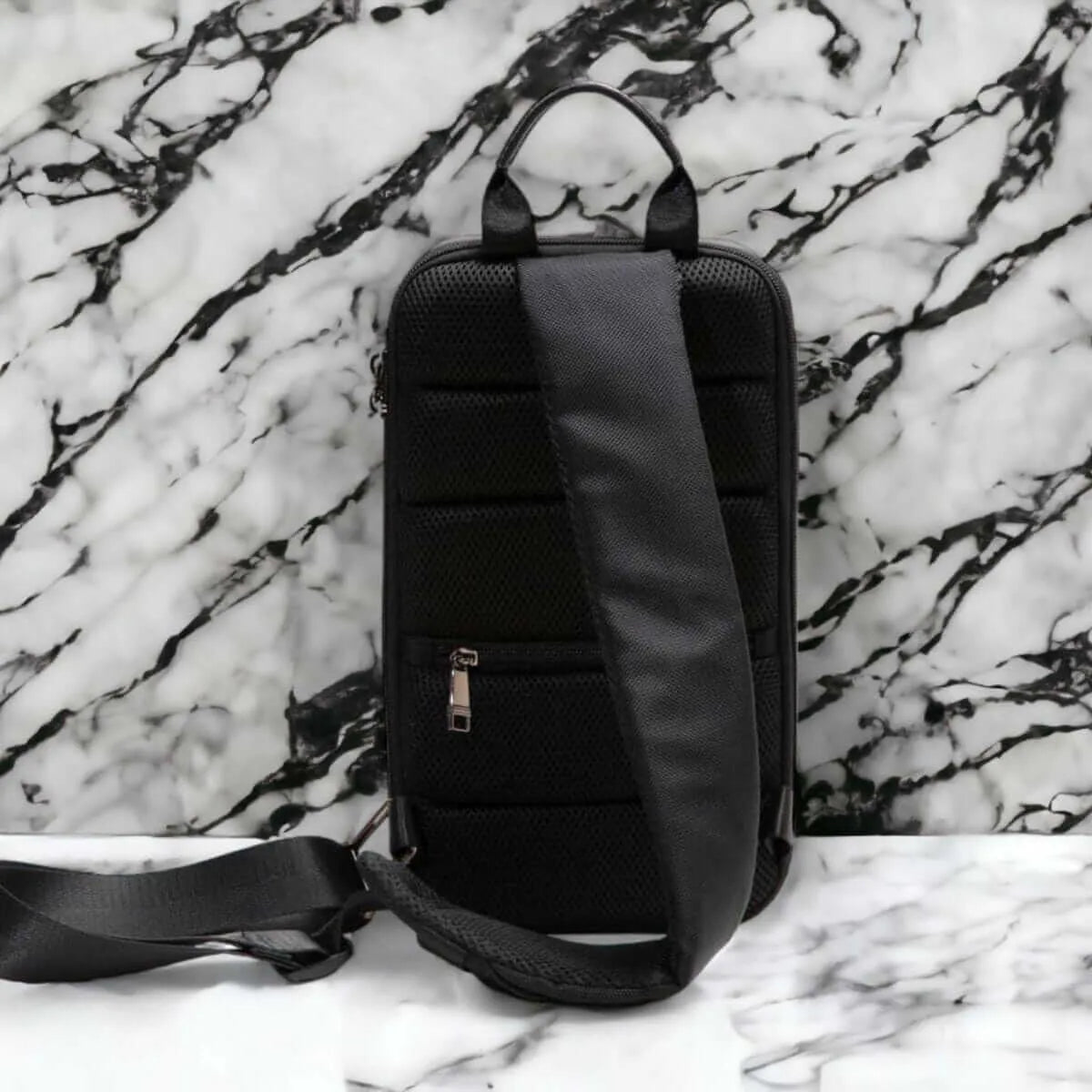 Cyber Sling: Tesla Cybertruck-inspired (7l, Usb Port, Crossbody, Tsa Lock, Messenger Bag)