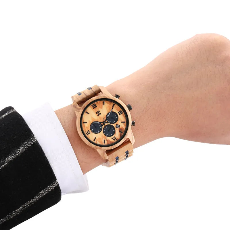 Oliver Men's Watch | Olive Wood Chronograph