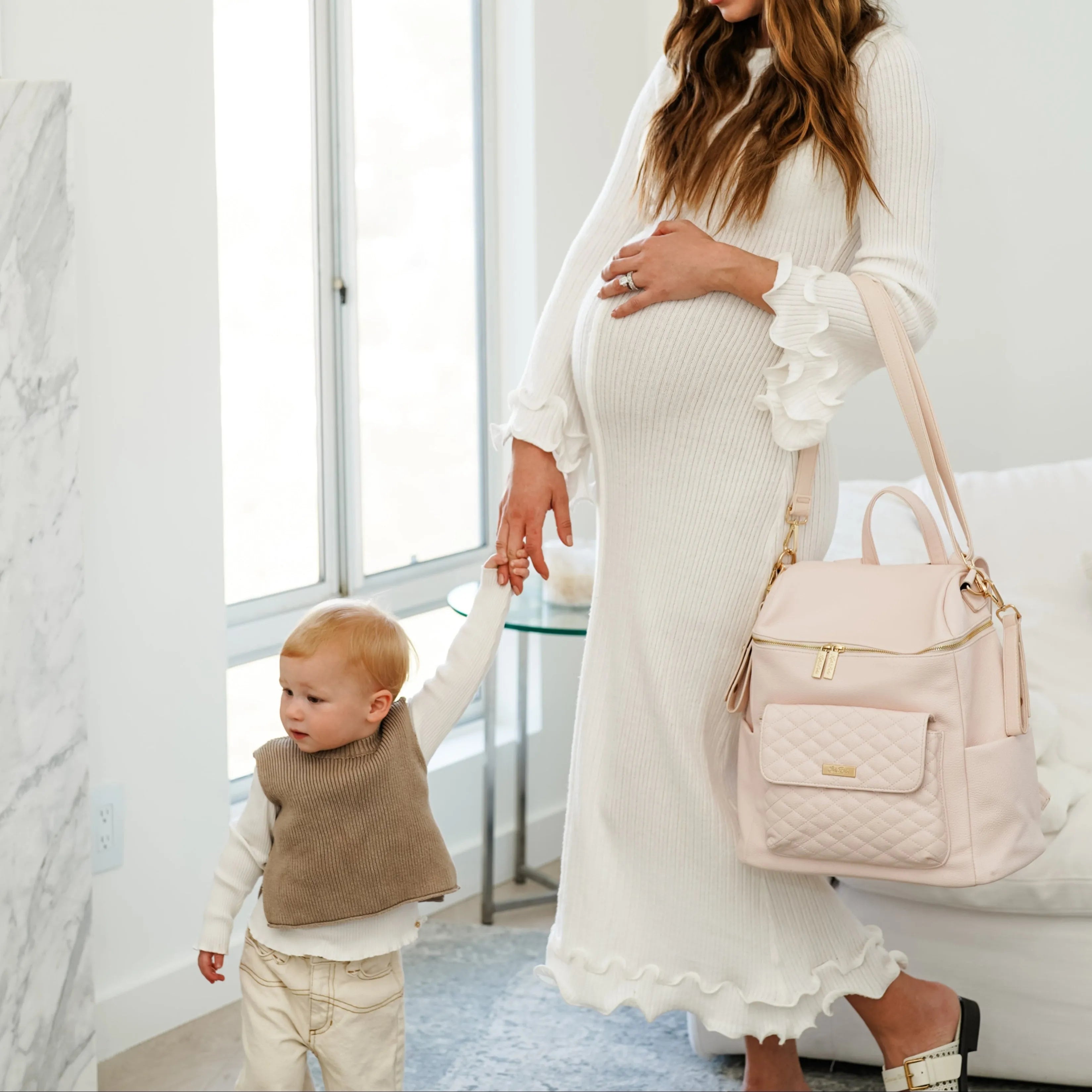 Monaco Backpack Diaper Bag | Pastel Pink