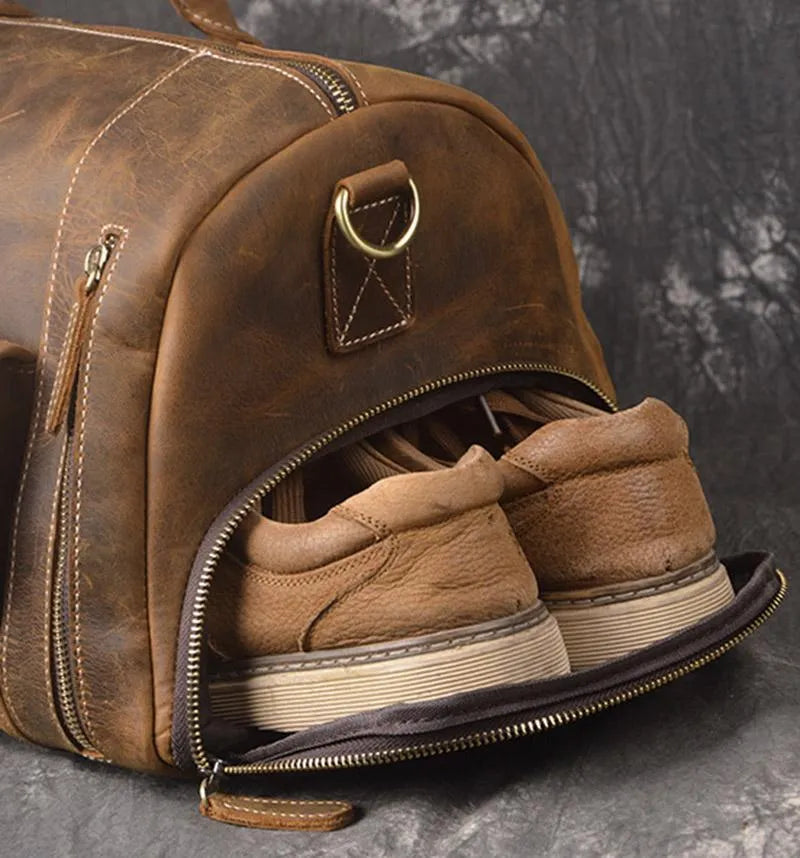 The Bard Weekender | Handmade Leather Duffel Bag