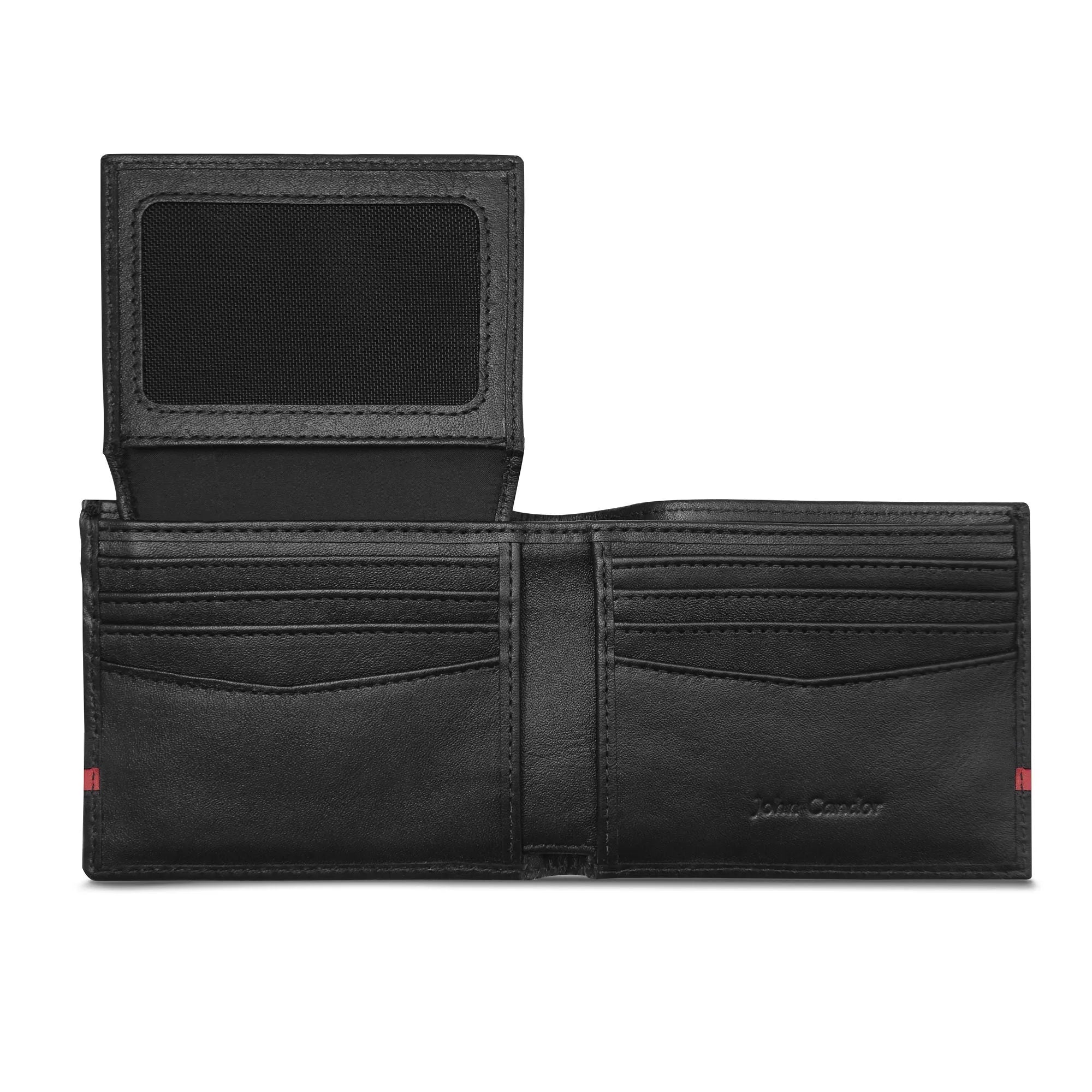 Carry-It-All Bifold Men's Leather Wallet (American Flag optional)
