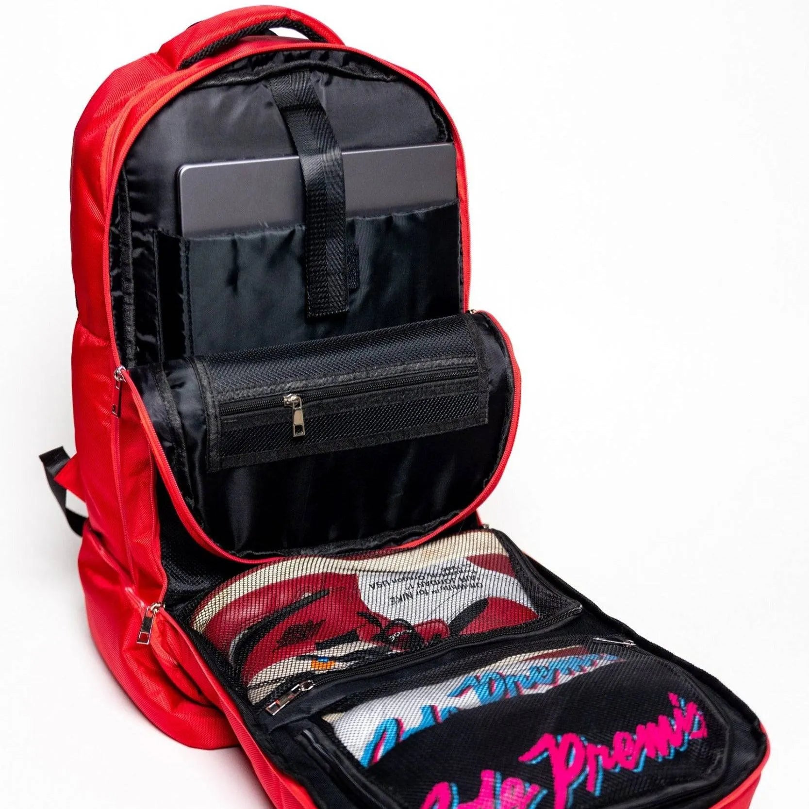 Red Polyester Signature Backpack Bag