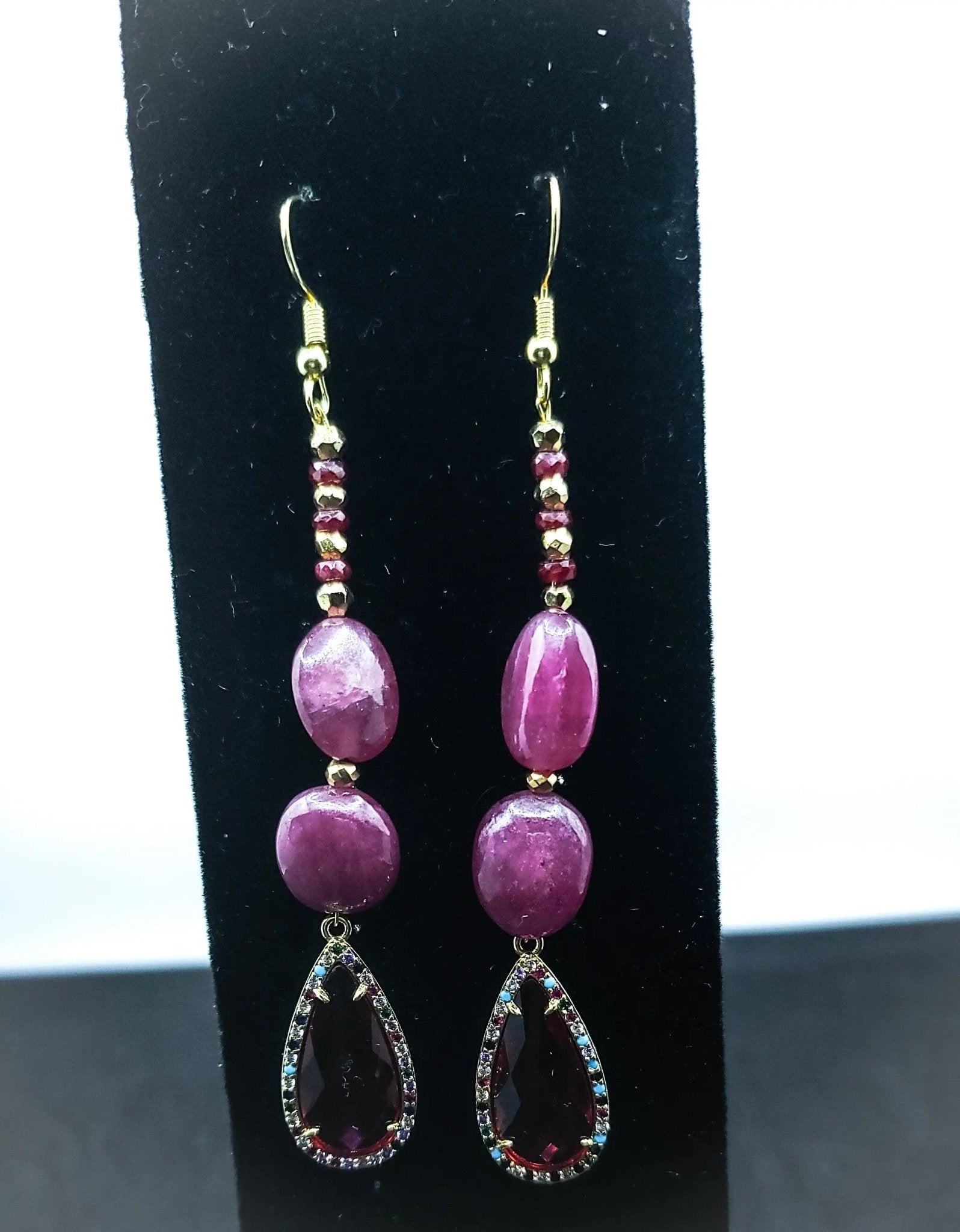 Ruby and Rubellite Earrings