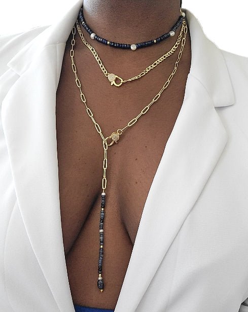 Sapphire and Freshwater Pearls Choker Necklace