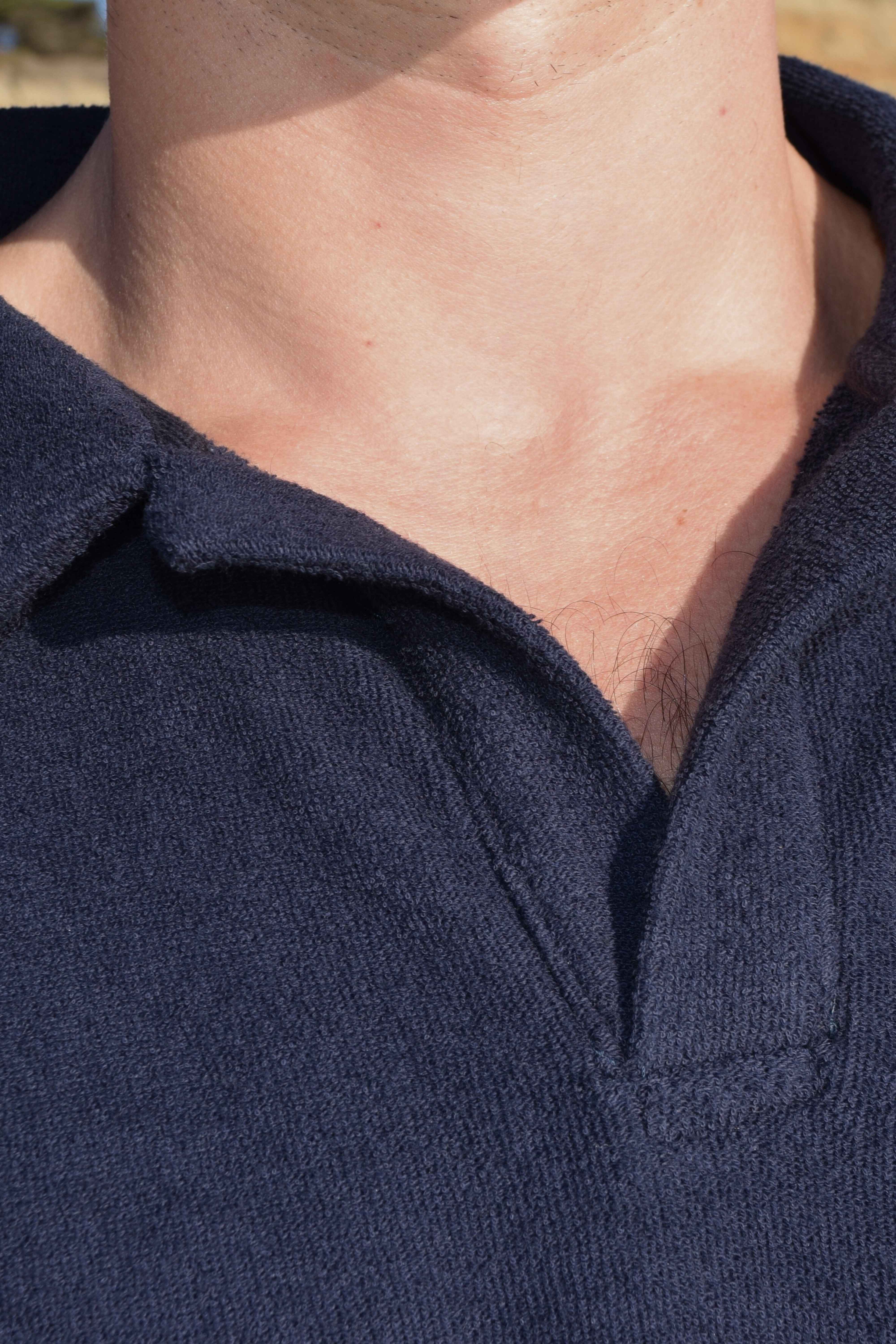 Navy Toweling Terry Polo