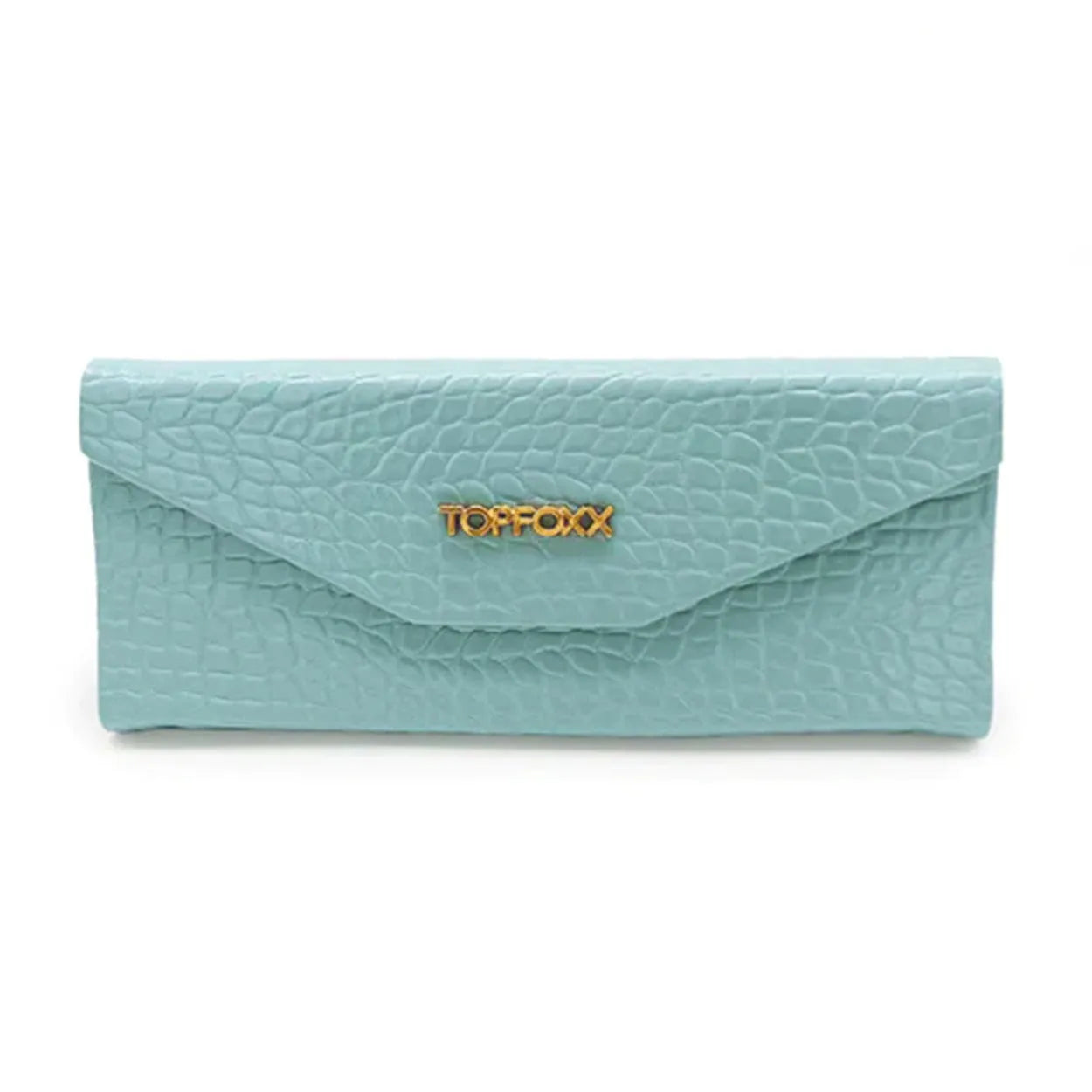 Turquoise Faux Croco Hard Case
