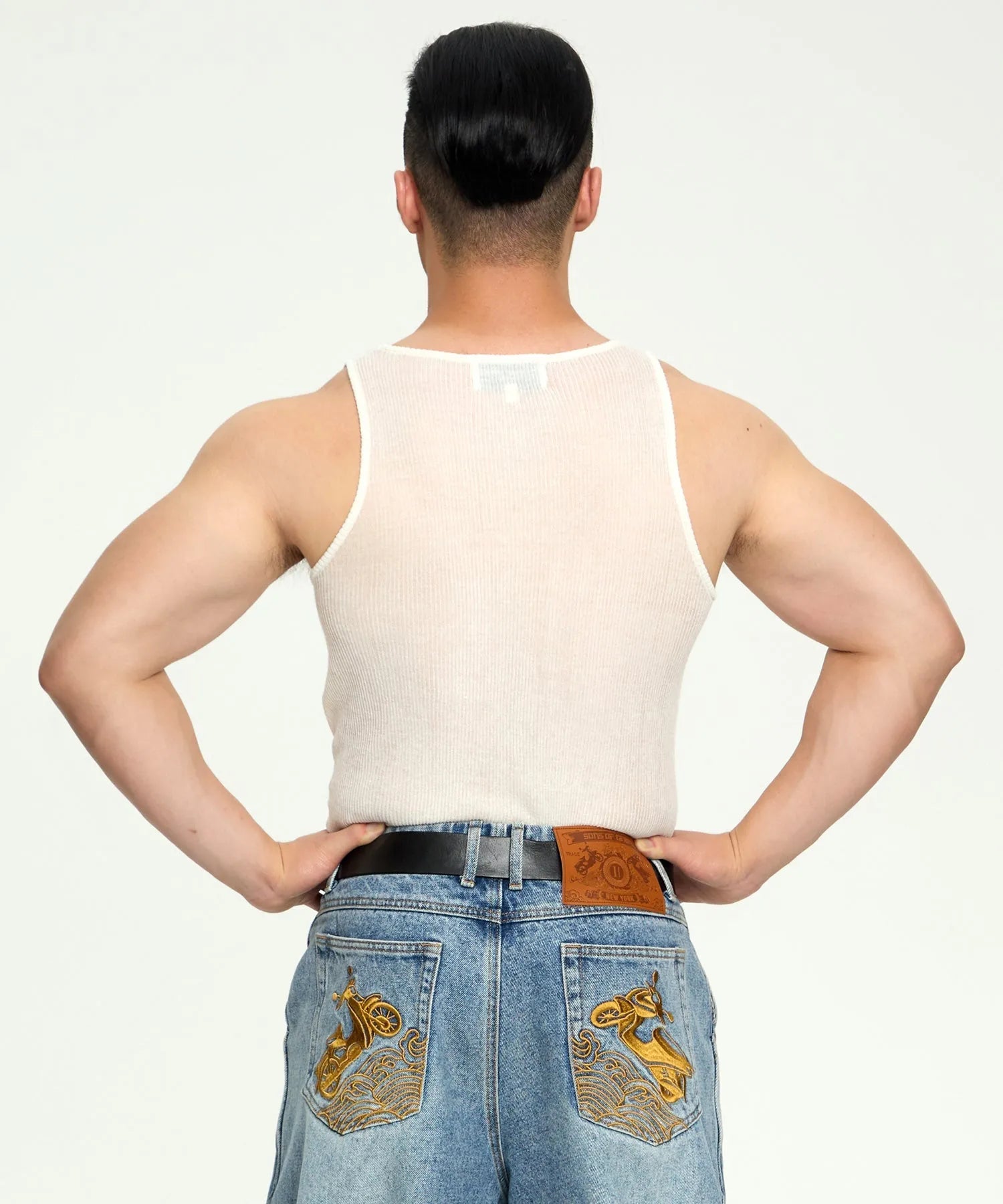 Saigonagram Sheer Rib Knit Tank Top