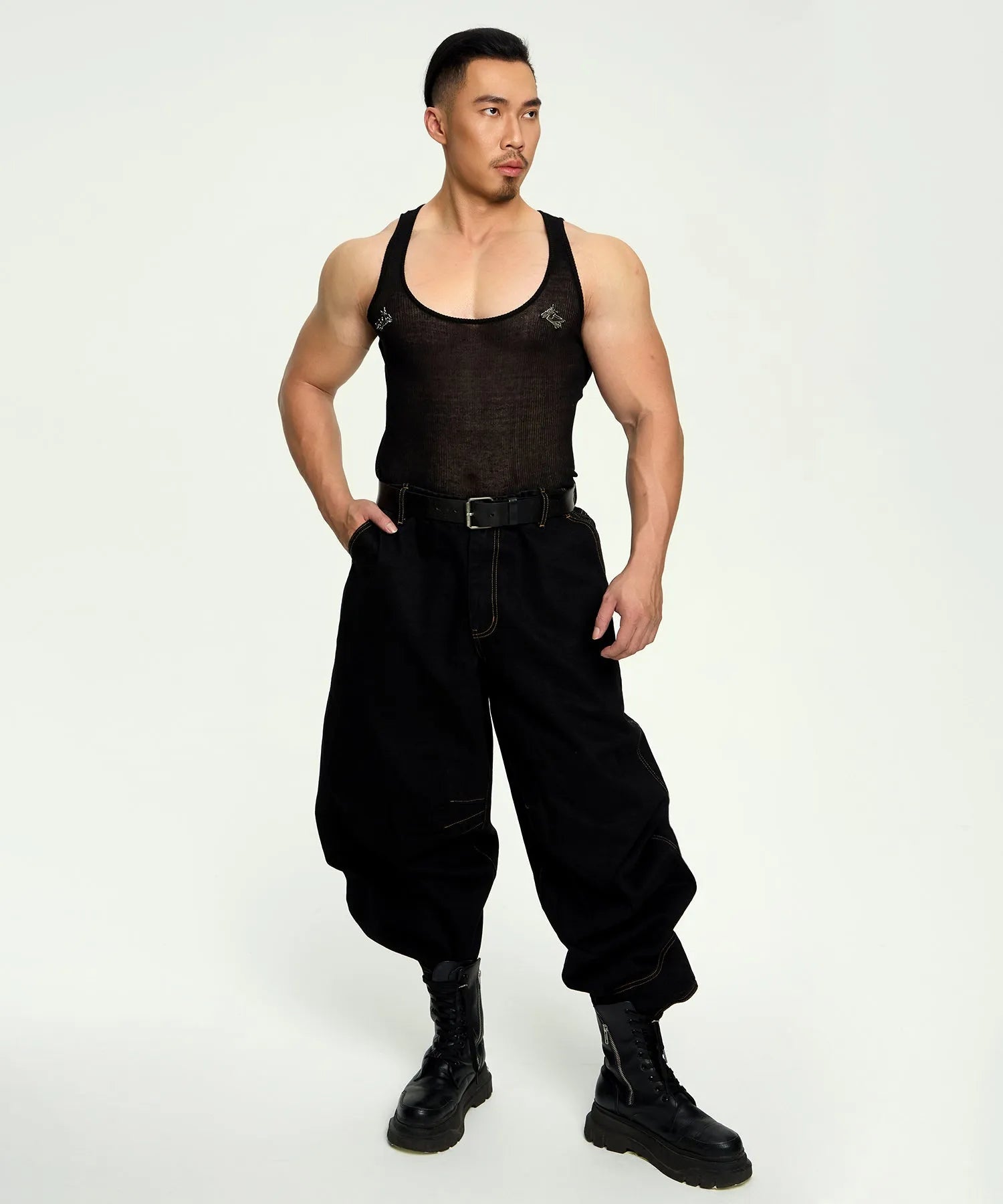 Saigonagram Sheer Rib Knit Tank Top