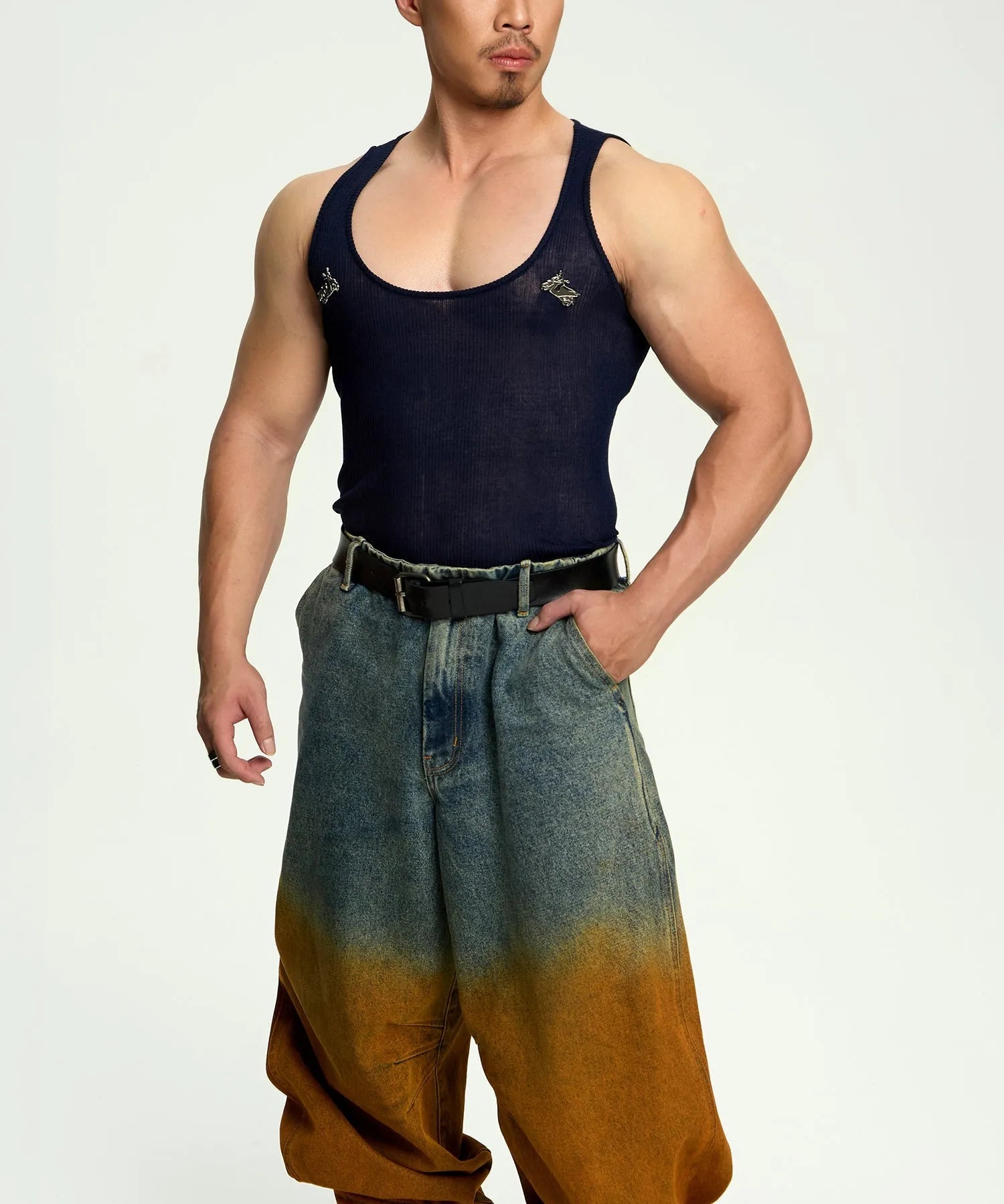 Saigonagram Sheer Rib Knit Tank Top