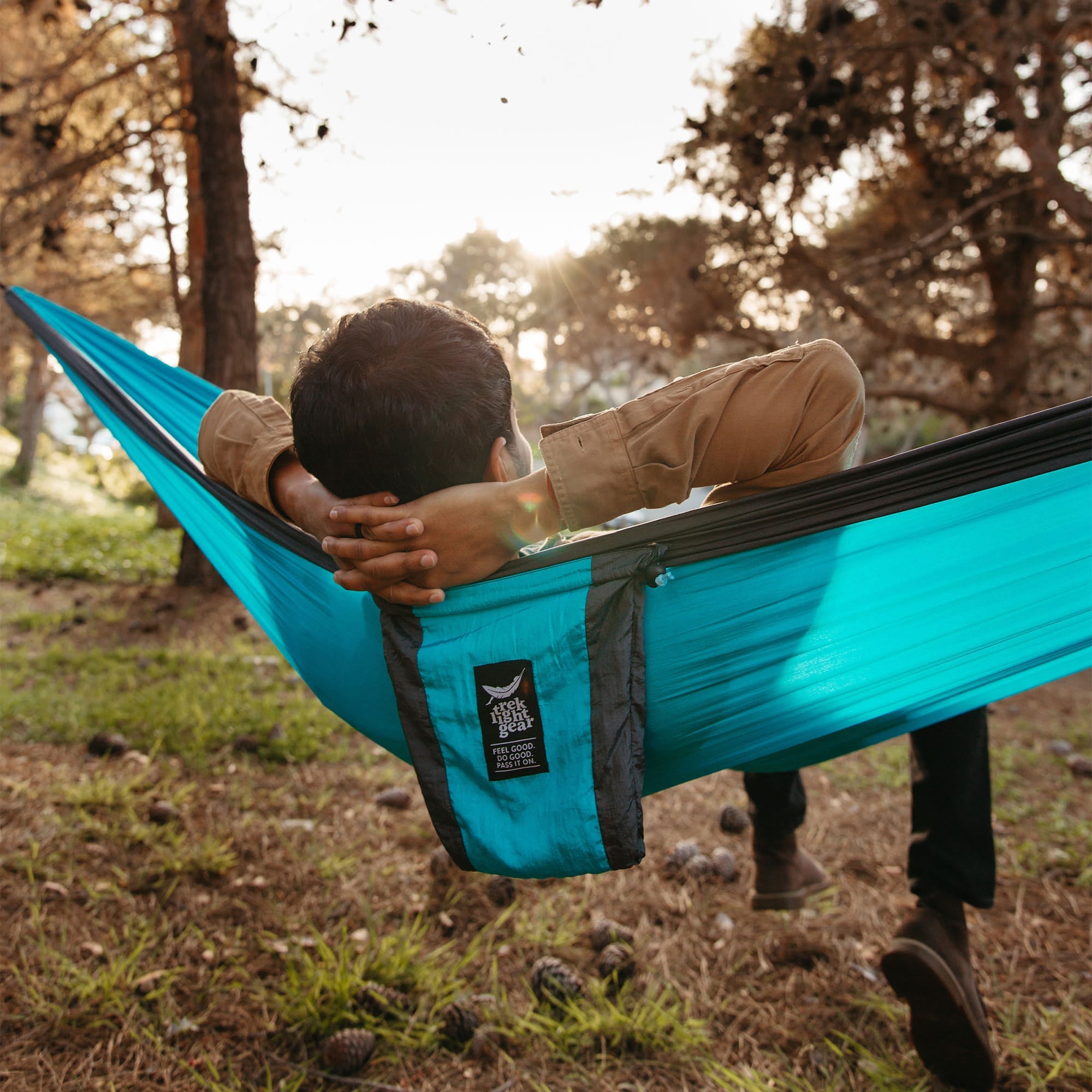 Double Hammock & Straps (Aqua & Charcoal)