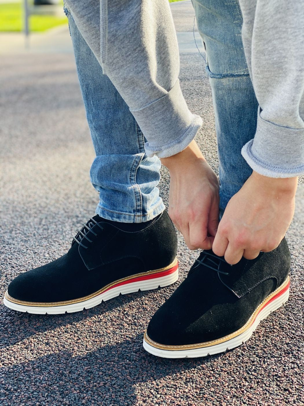 Y4222 - 3.2 Inches Taller (Nubuck Black) - Men's Shoes