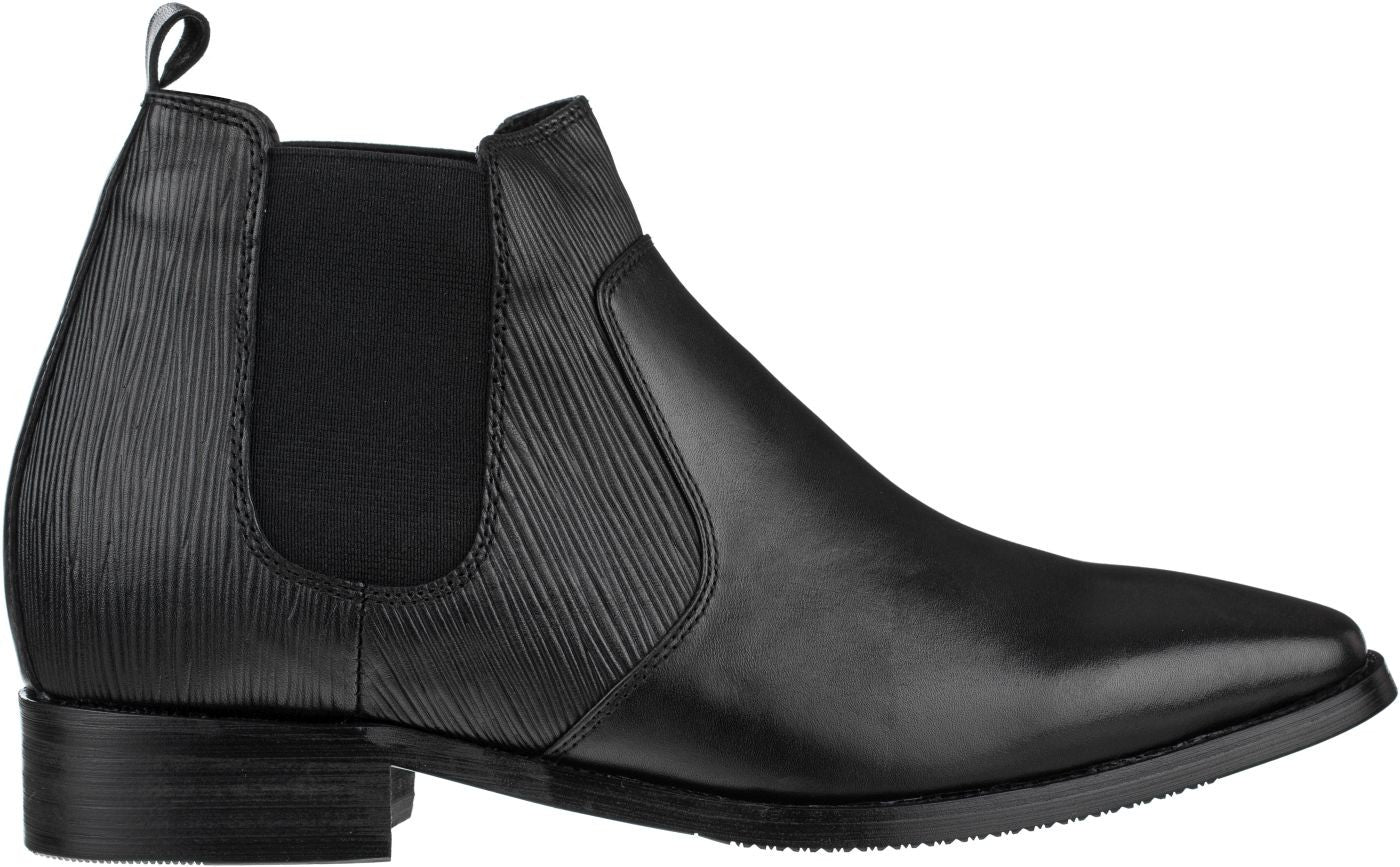T54021 - Black Leather Chelsea Men's Boots - 3 Inches