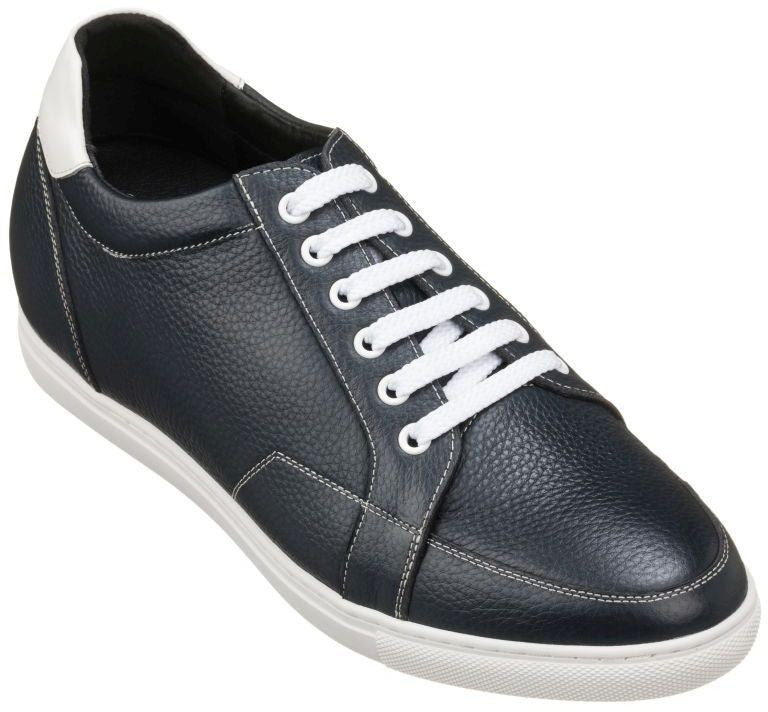 K0082 - 2.5 Inches Taller (Dark Blue/White) - Men's Sneakers