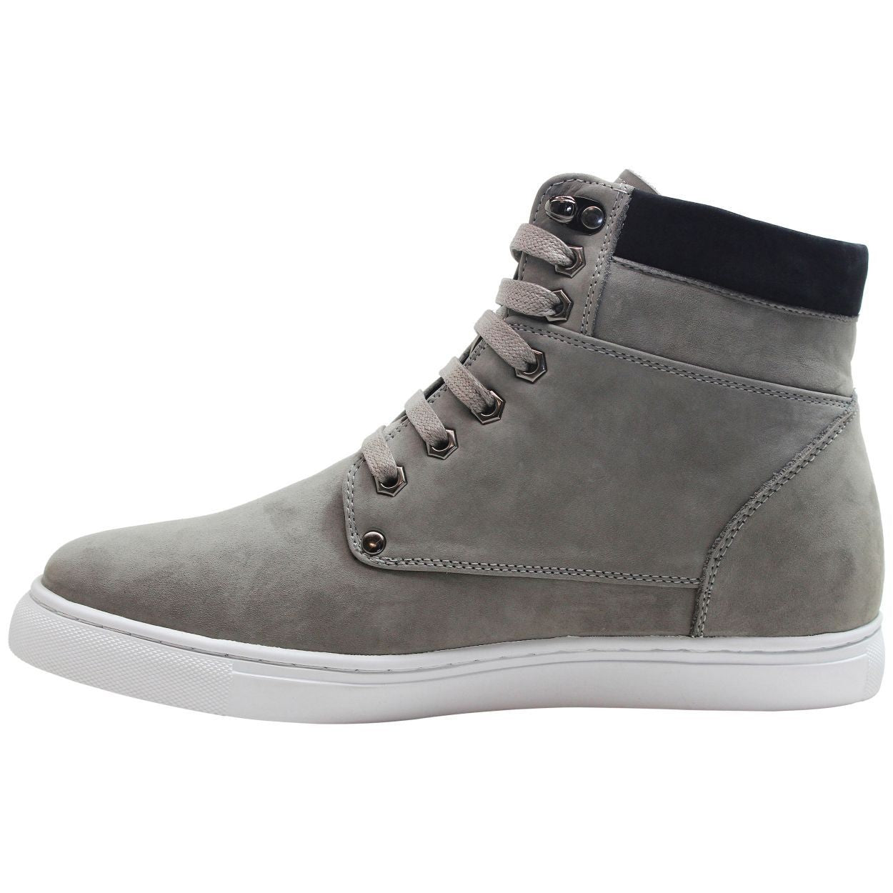 T53120 - 2.6 Inches Taller (Nubuck Grey) - High Top Men's Sneak-boot