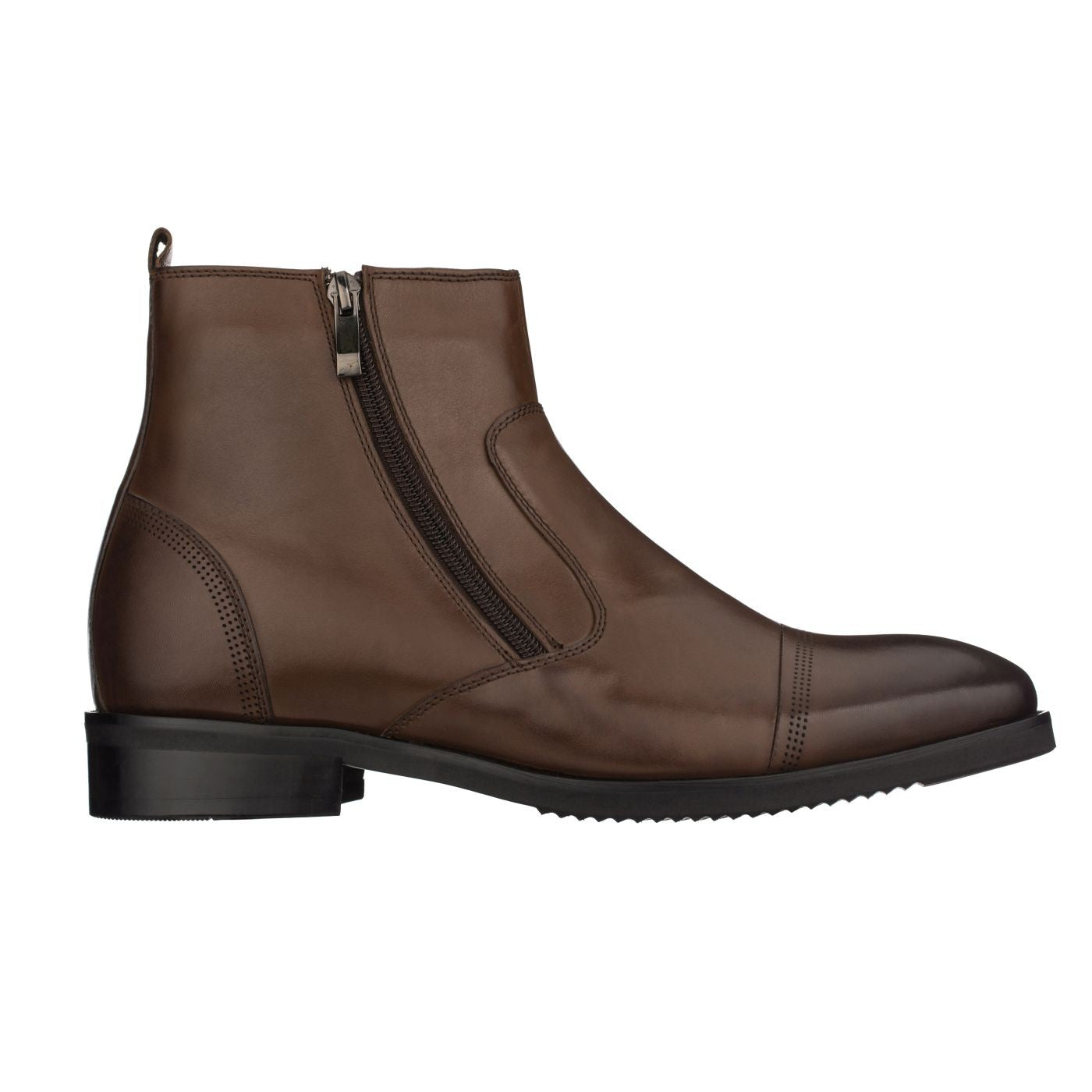 S28002 - 2.8 Inches Taller (Dark Brown) - Lightweight - Zipper Men's Boots