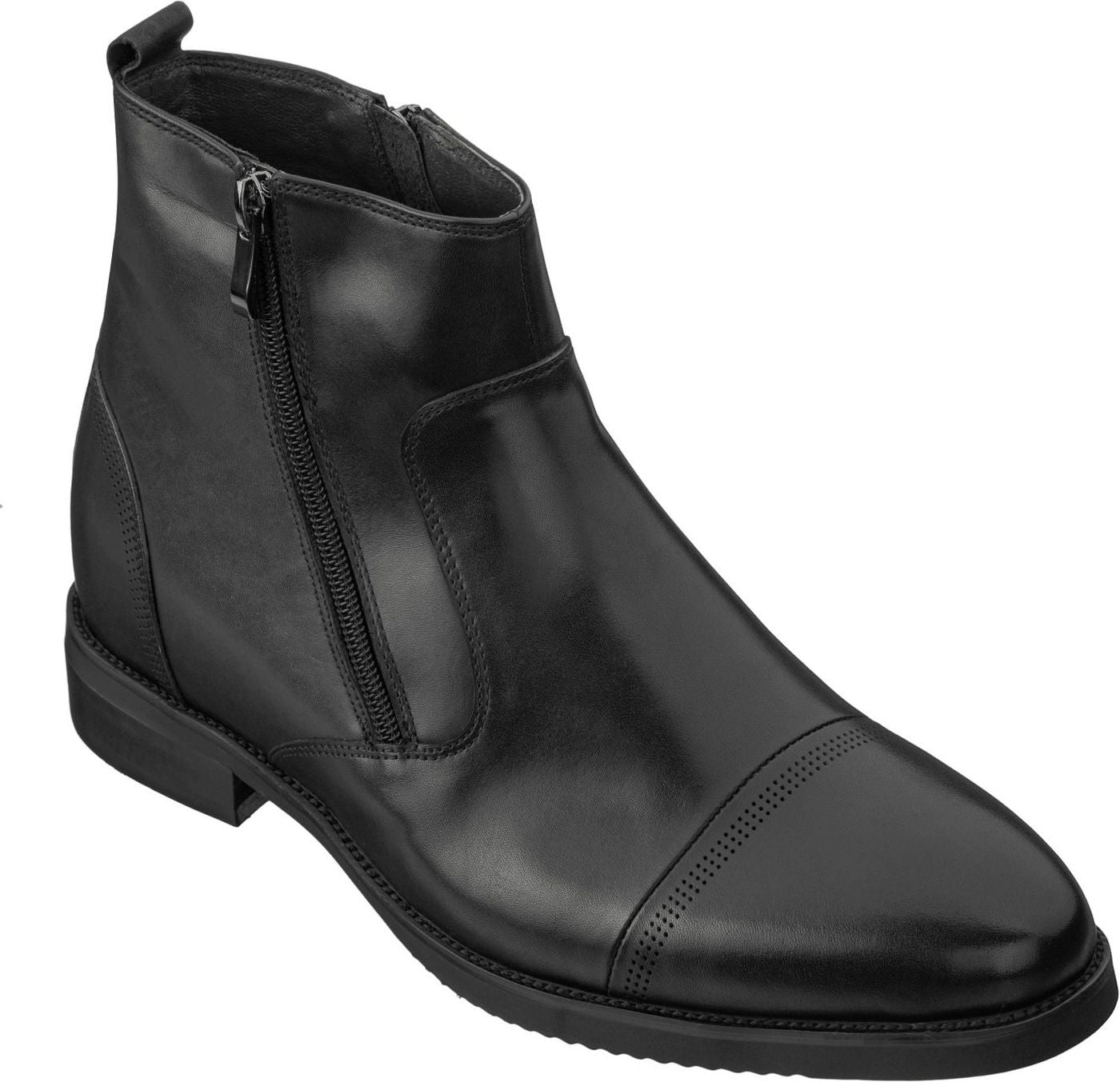 S28001 - 3.2 Inches Taller (Black) - Lightweight - Zipper Men's Boots