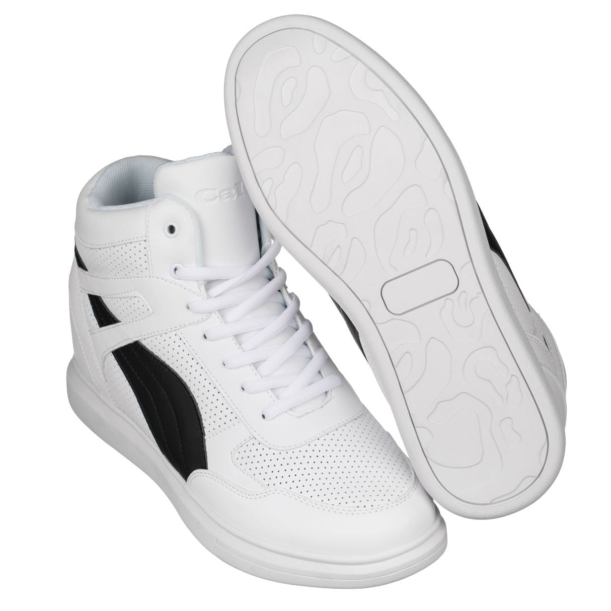 H71903 - 3.8 Inches Taller (White/Black) - Men's Sneakers