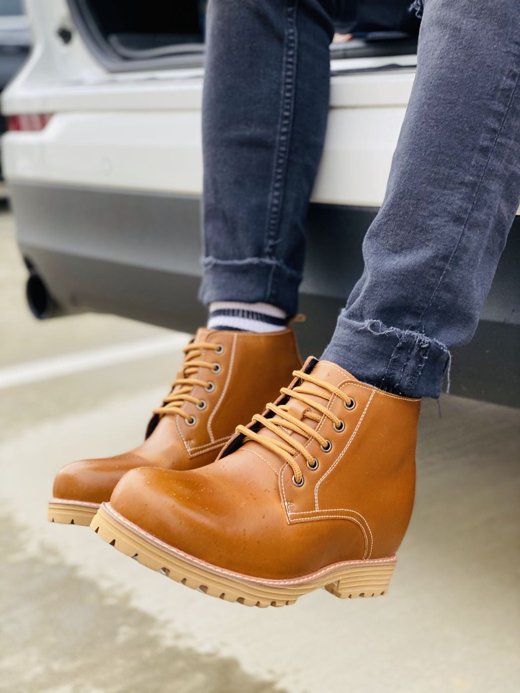 S8751 - 3.4 Inches Taller (Brown) - Men's Boots