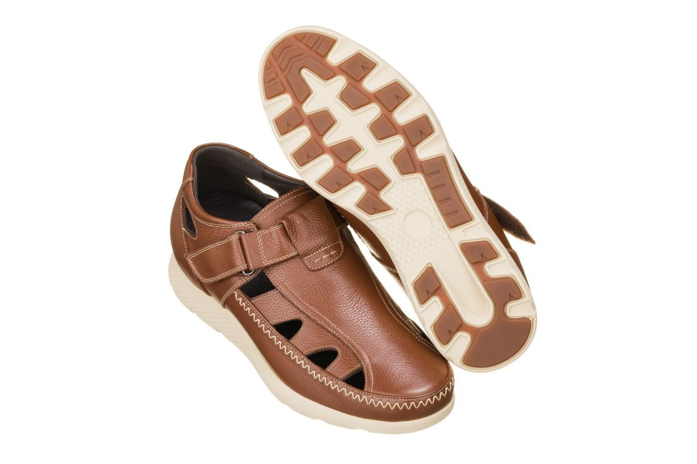 K2133 - 2.8 Inches Taller (Brown) - Fisherman Sandal Lightweight