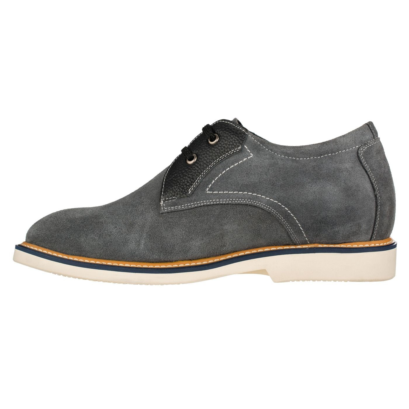 Business Casual Grey Leather Shoes 2.8 Inch - Y42023