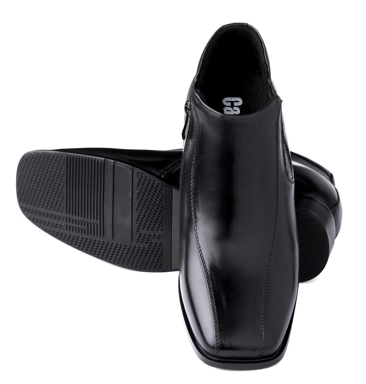 K99805 - 3.2 Inches Taller (Black) Zipper Men's Boots