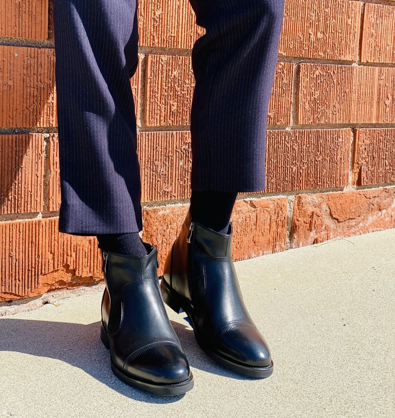 S28001 - 3.2 Inches Taller (Black) - Lightweight - Zipper Men's Boots