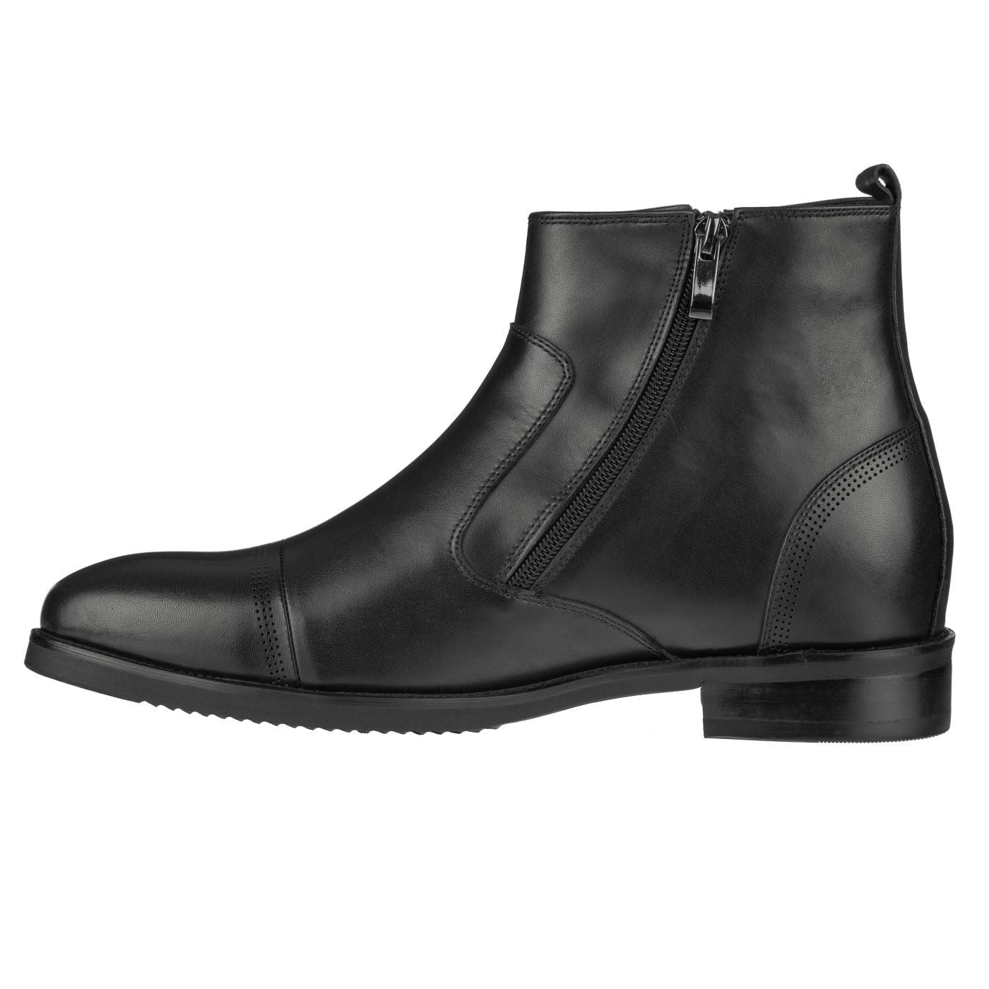 S28001 - 3.2 Inches Taller (Black) - Lightweight - Zipper Men's Boots