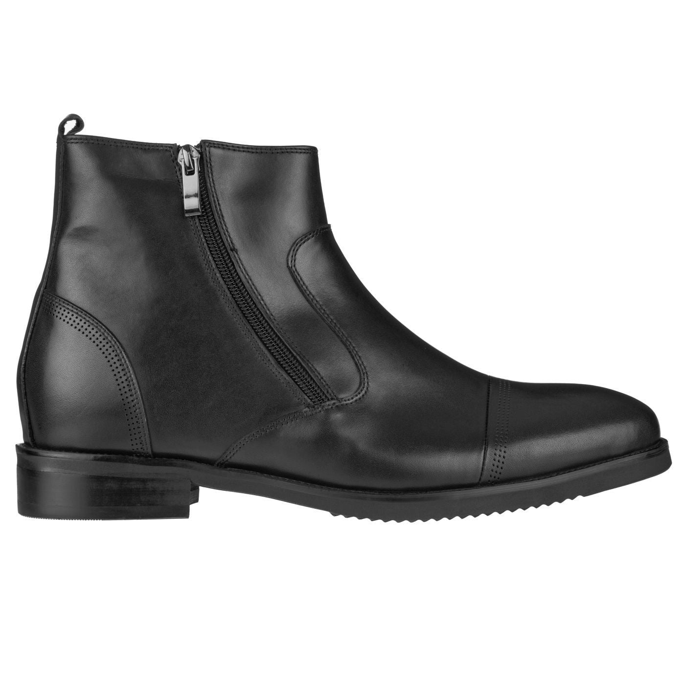 S28001 - 3.2 Inches Taller (Black) - Lightweight - Zipper Men's Boots
