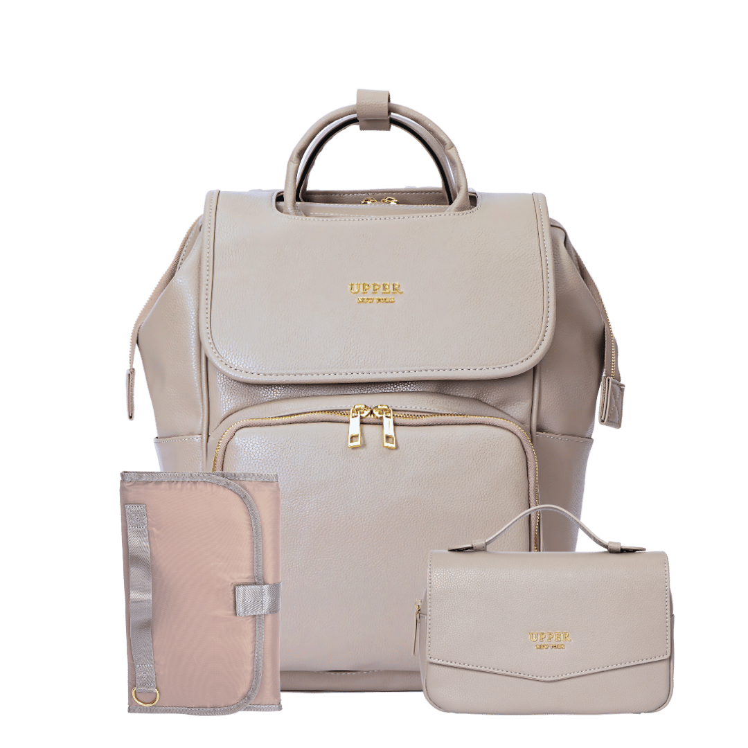 Leather Diaper Bag Backpack - La Madison™ II - Work & Play Commuter Backpack Gift Set (Limited Edition)