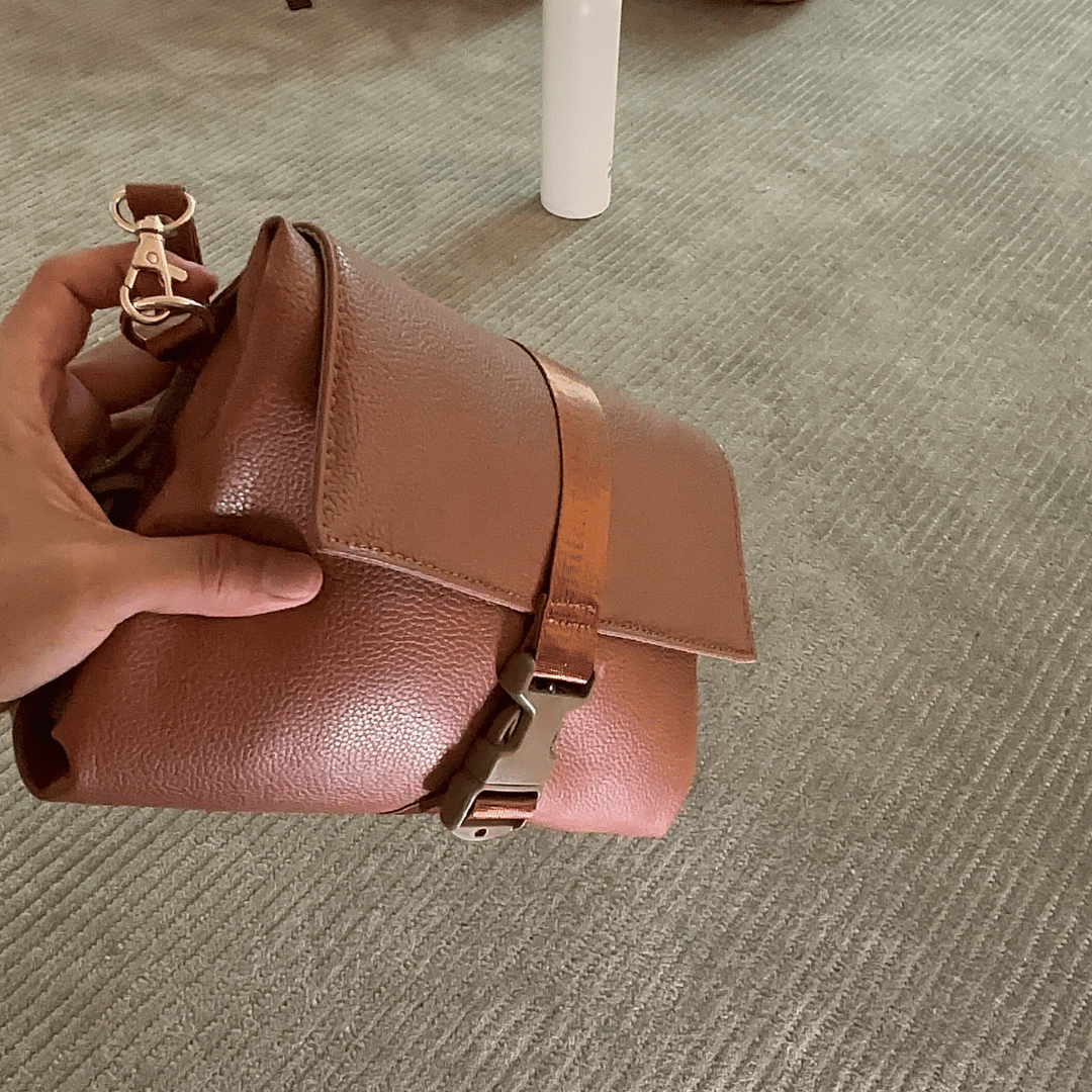 Leather Changing Bag - Everyday Changing Clutch (Black)