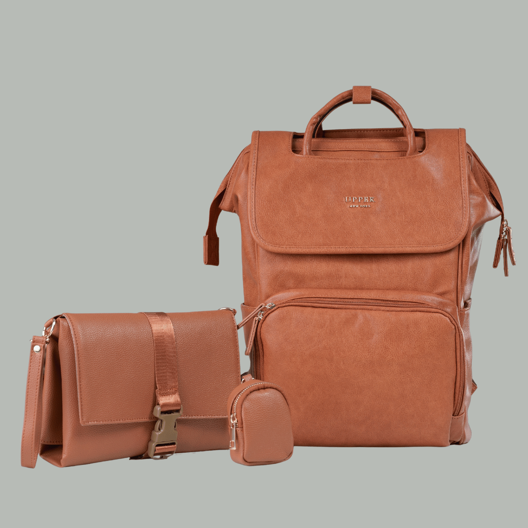 Leather Changing Bag - Everyday Changing Clutch (Black)