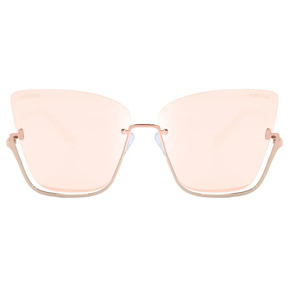 Vixen - Rosegold Frame Rosegold Lens Metal Cateye Sunglasses
