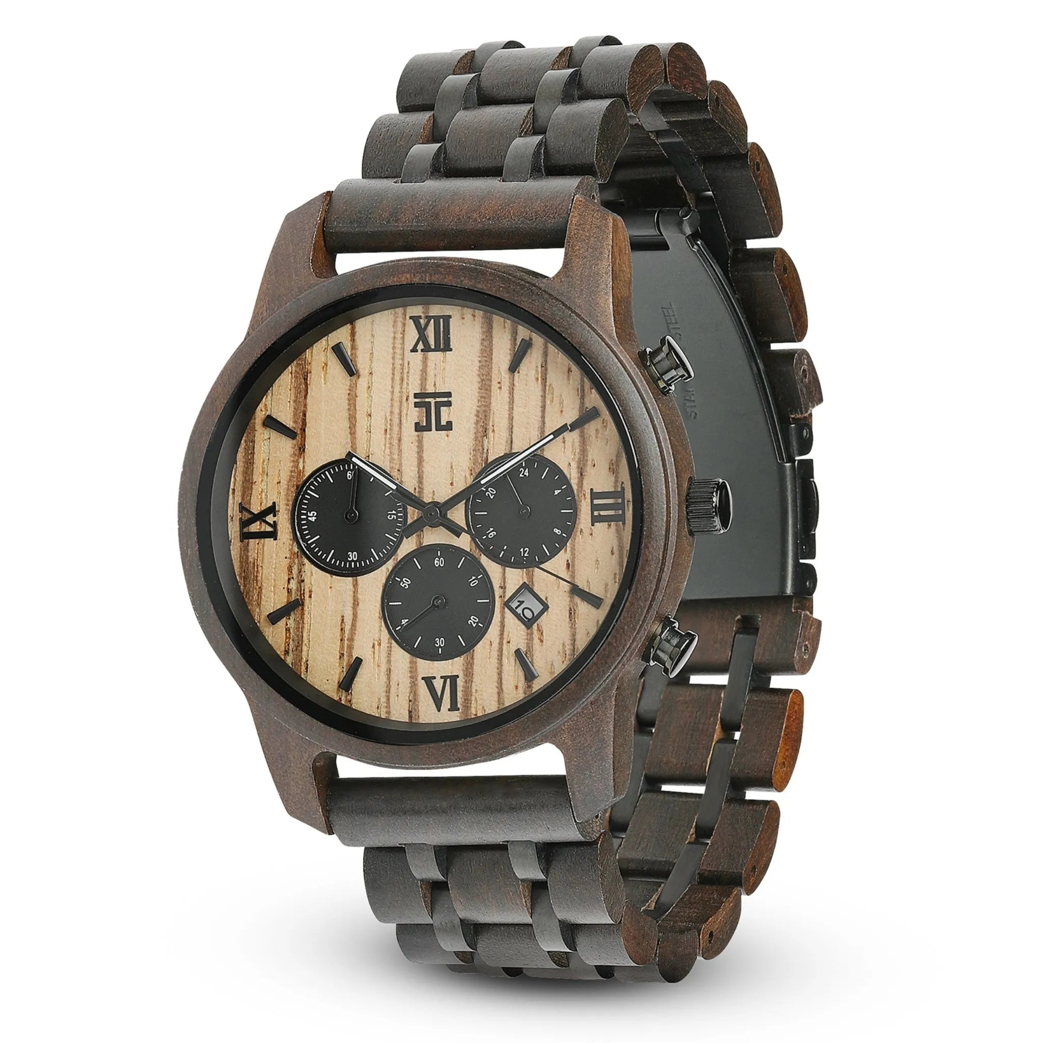Wild Men's Watch | Black Sandalwood & Zebrawood Chronograph