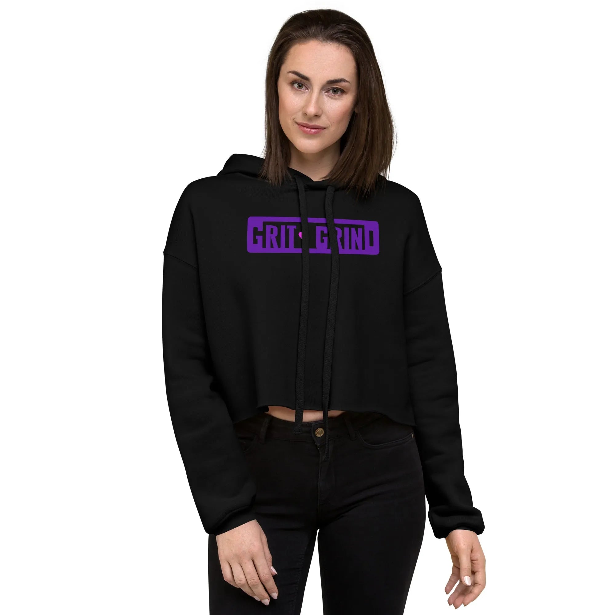 Crop Hoodie – Trendy Raw Hem Pullover with Drawstrings
