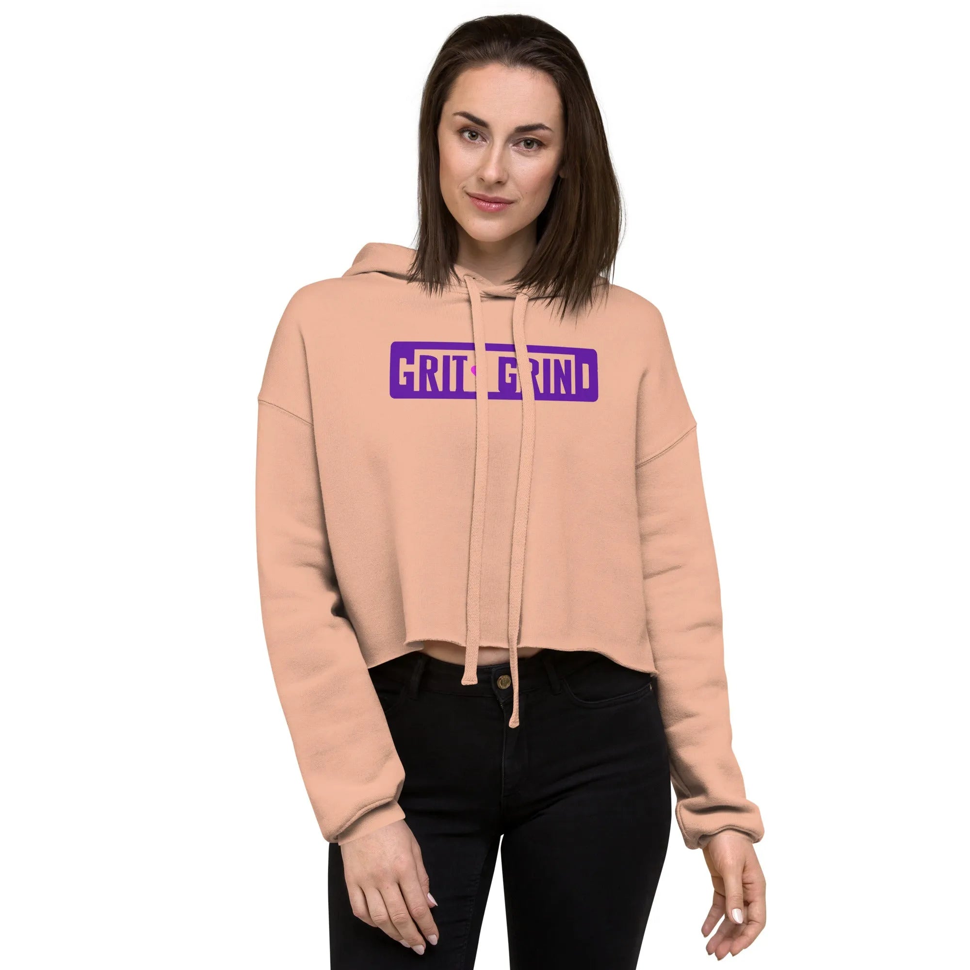 Crop Hoodie – Trendy Raw Hem Pullover with Drawstrings