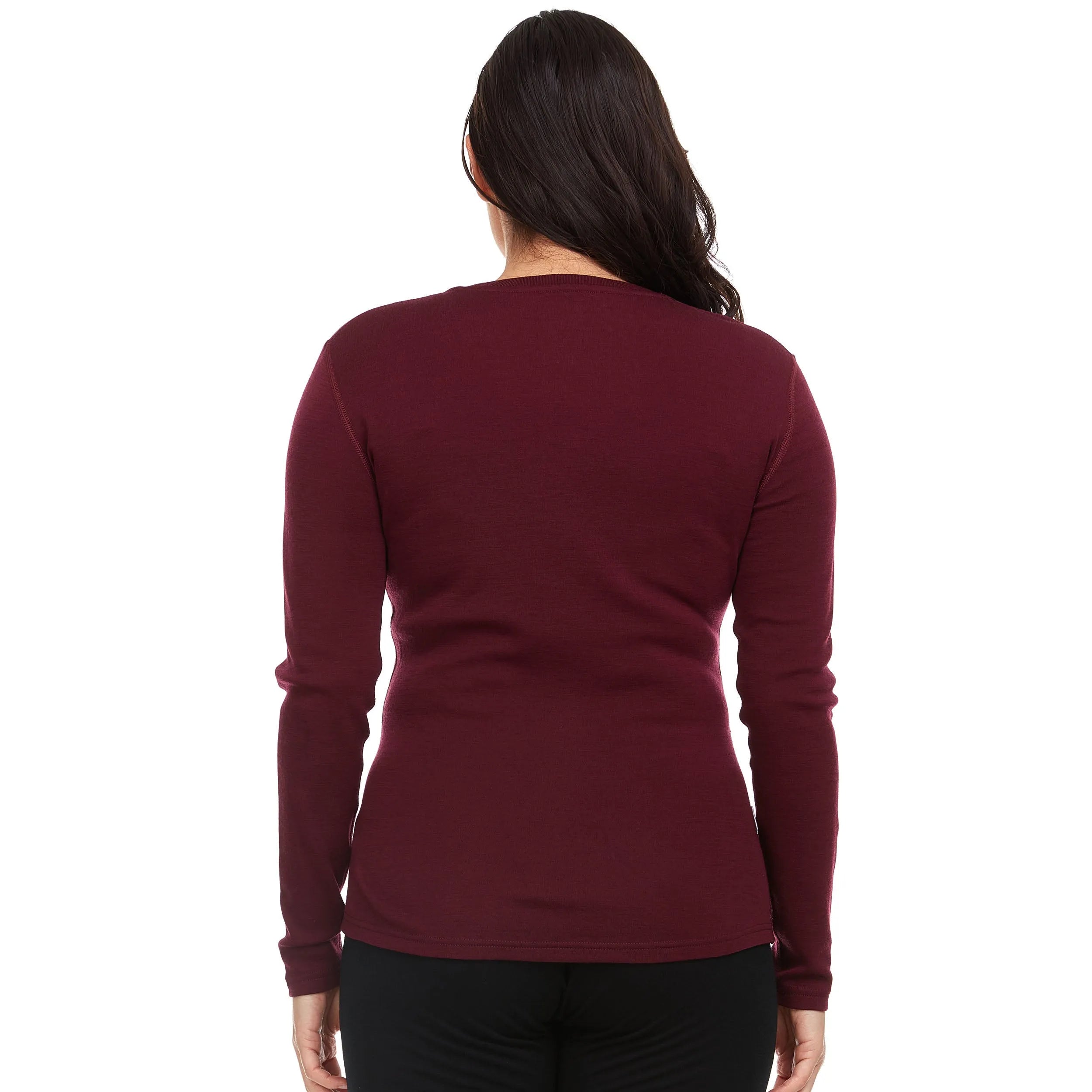 Women's Long Sleeve V-Neck 100% Merino Wool