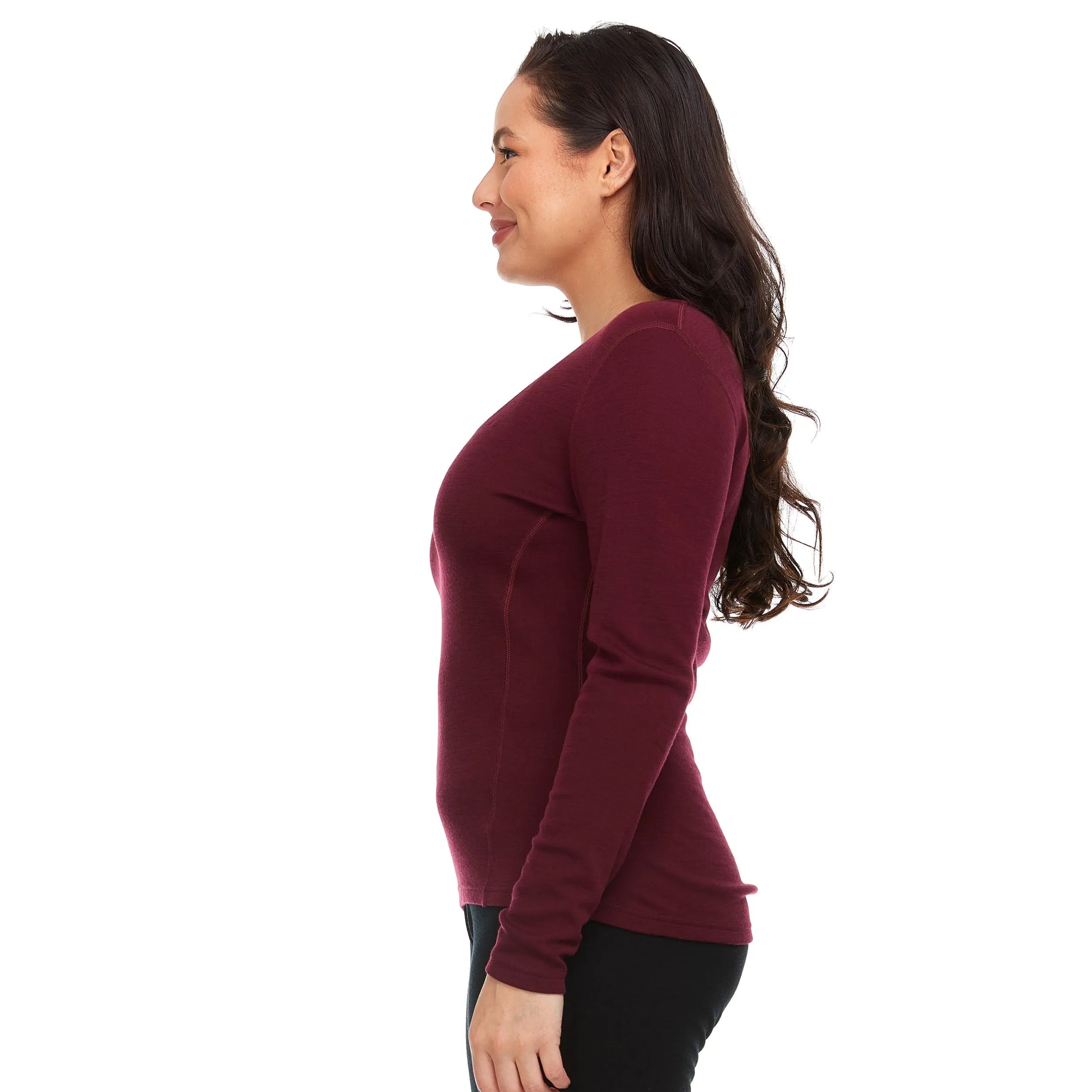Women's Long Sleeve V-Neck 100% Merino Wool