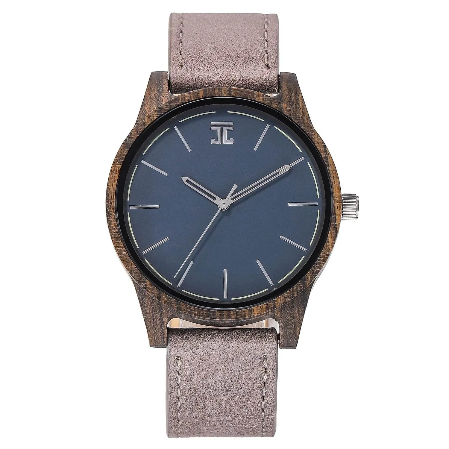 Atlantic Men's Watch | Dark Sandalwood w/ Blue Face