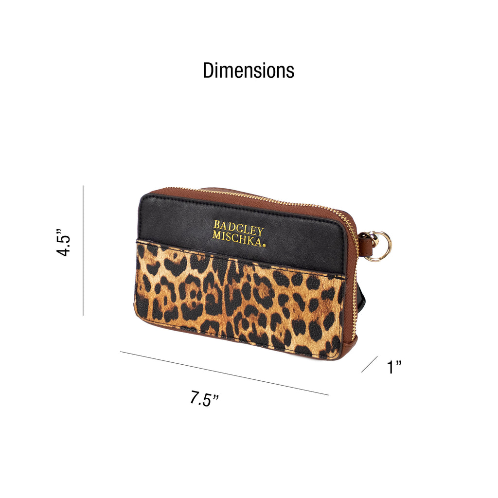 Saffiano leather leopard print belt bag dimensions