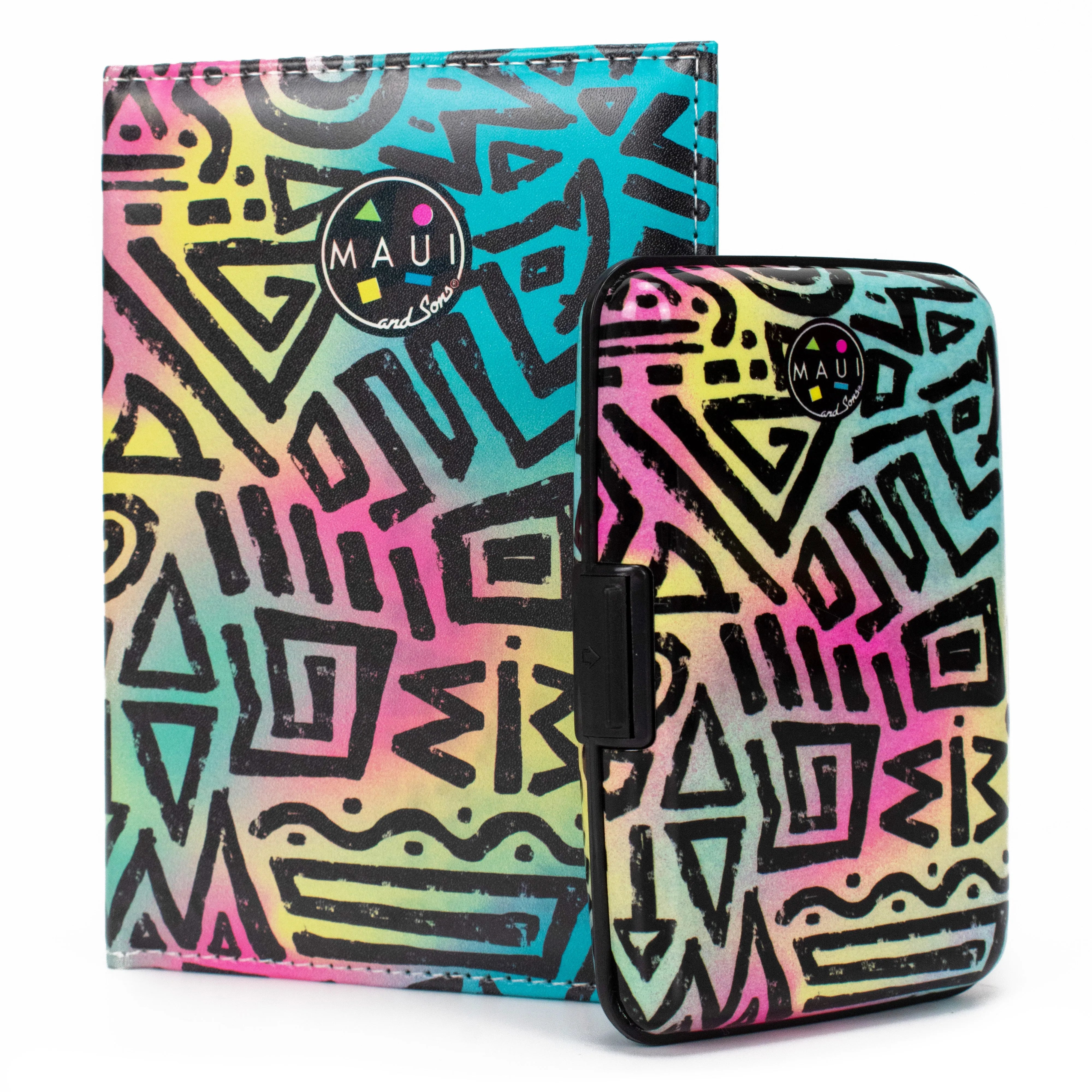 Maui & Sons Juego de funda para pasaporte y cartera RFID