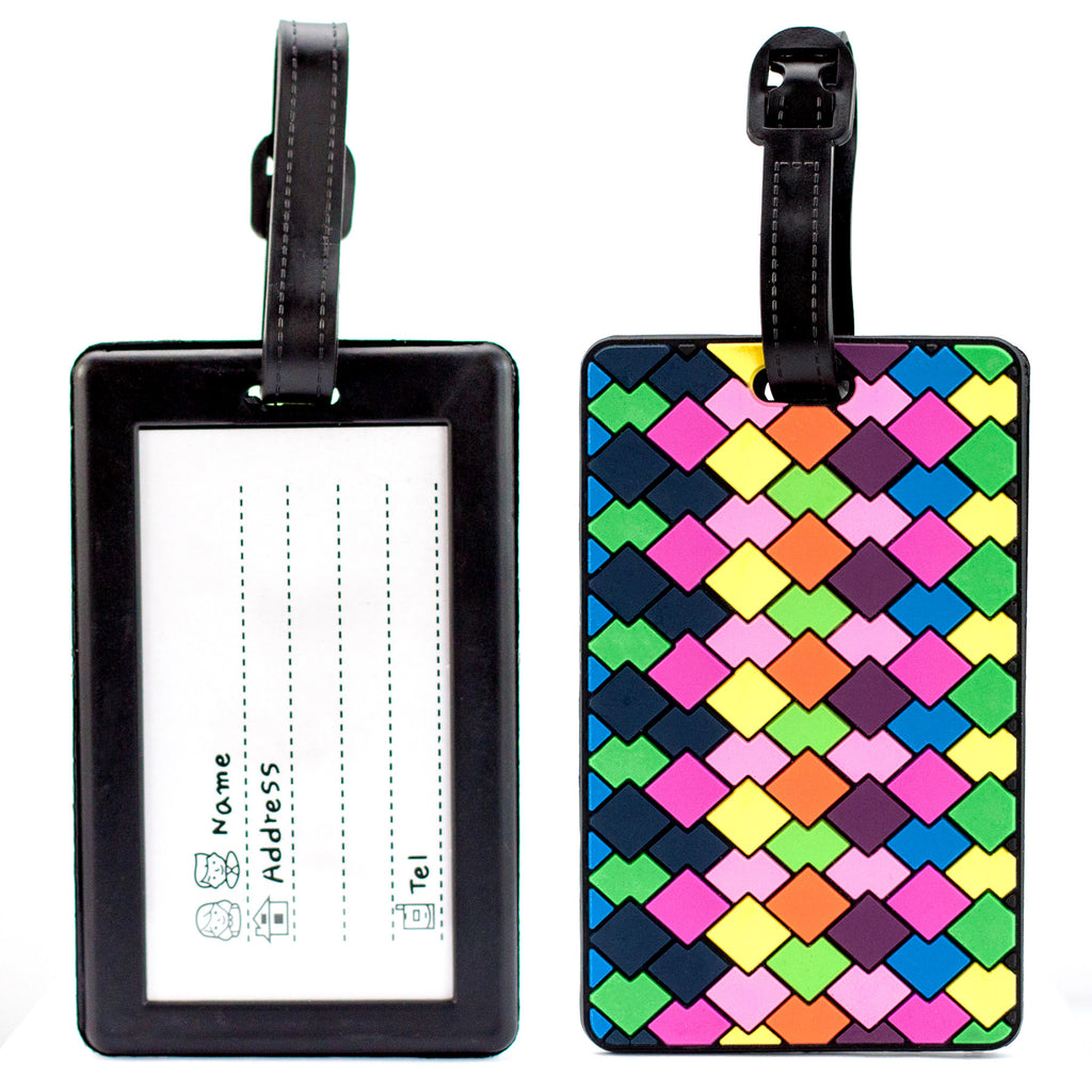 Colorful Collection Luggage Tags Set of 2 - Colorful Diamonds 